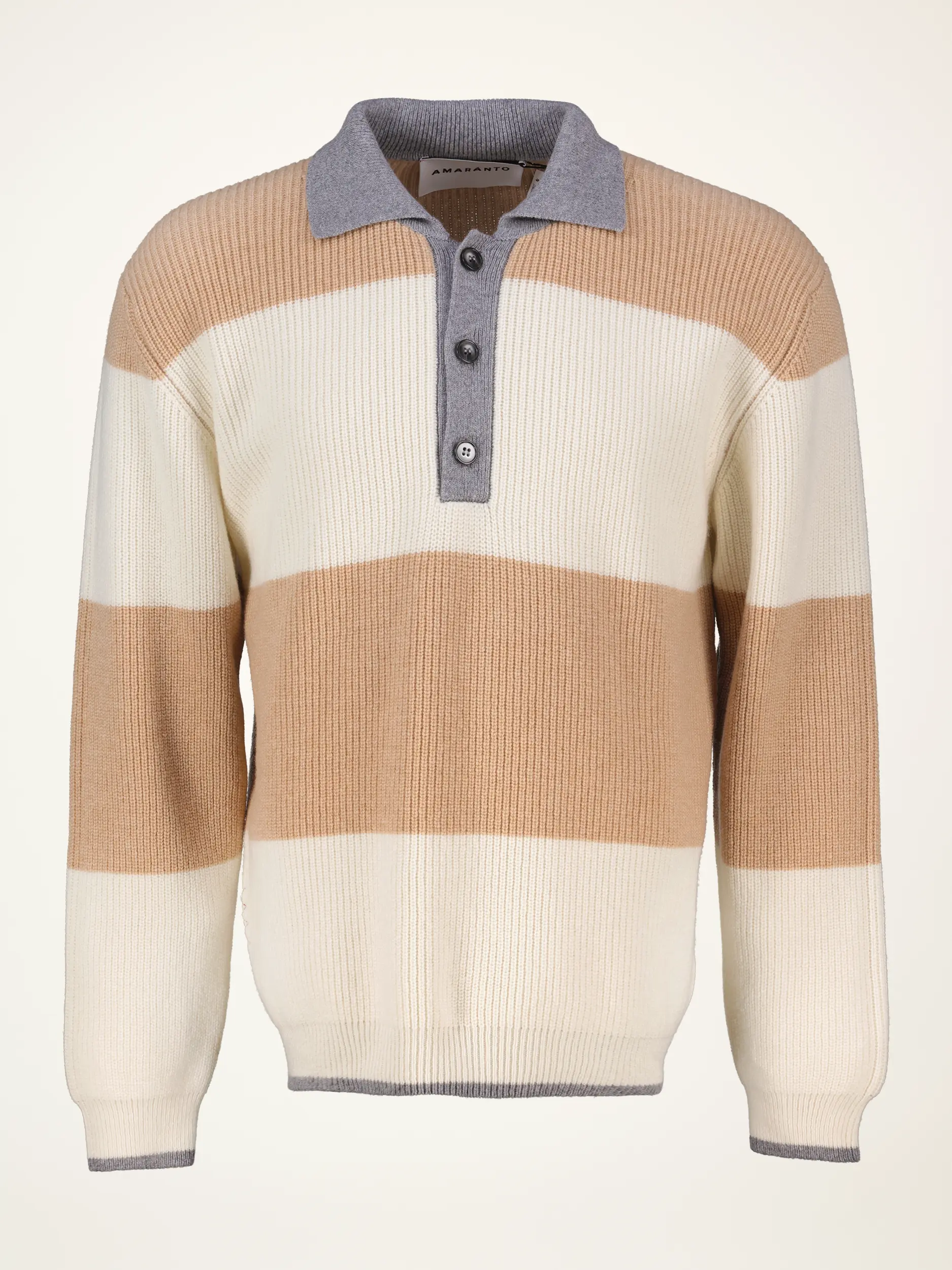 Pullover aus Kaschmir-Woll-Mix langarm - Artikelansicht - Farbe: Beige