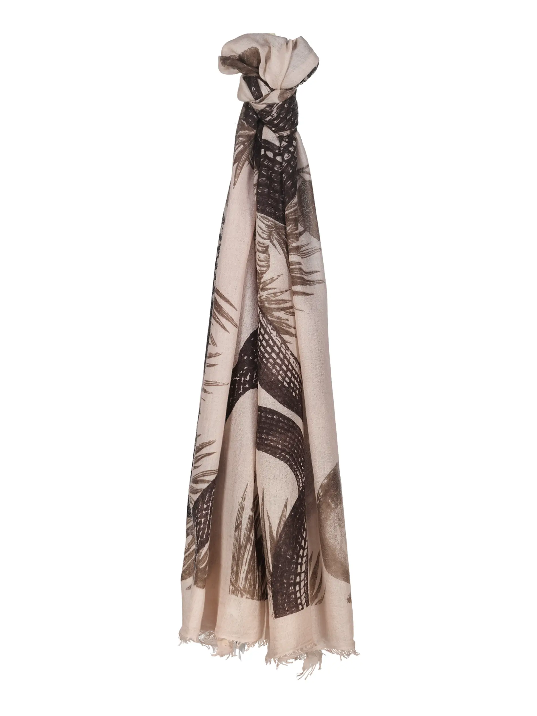 Kaschmirschal 'Garden Eden' - Artikel Vorderseite - Farbe: Braun