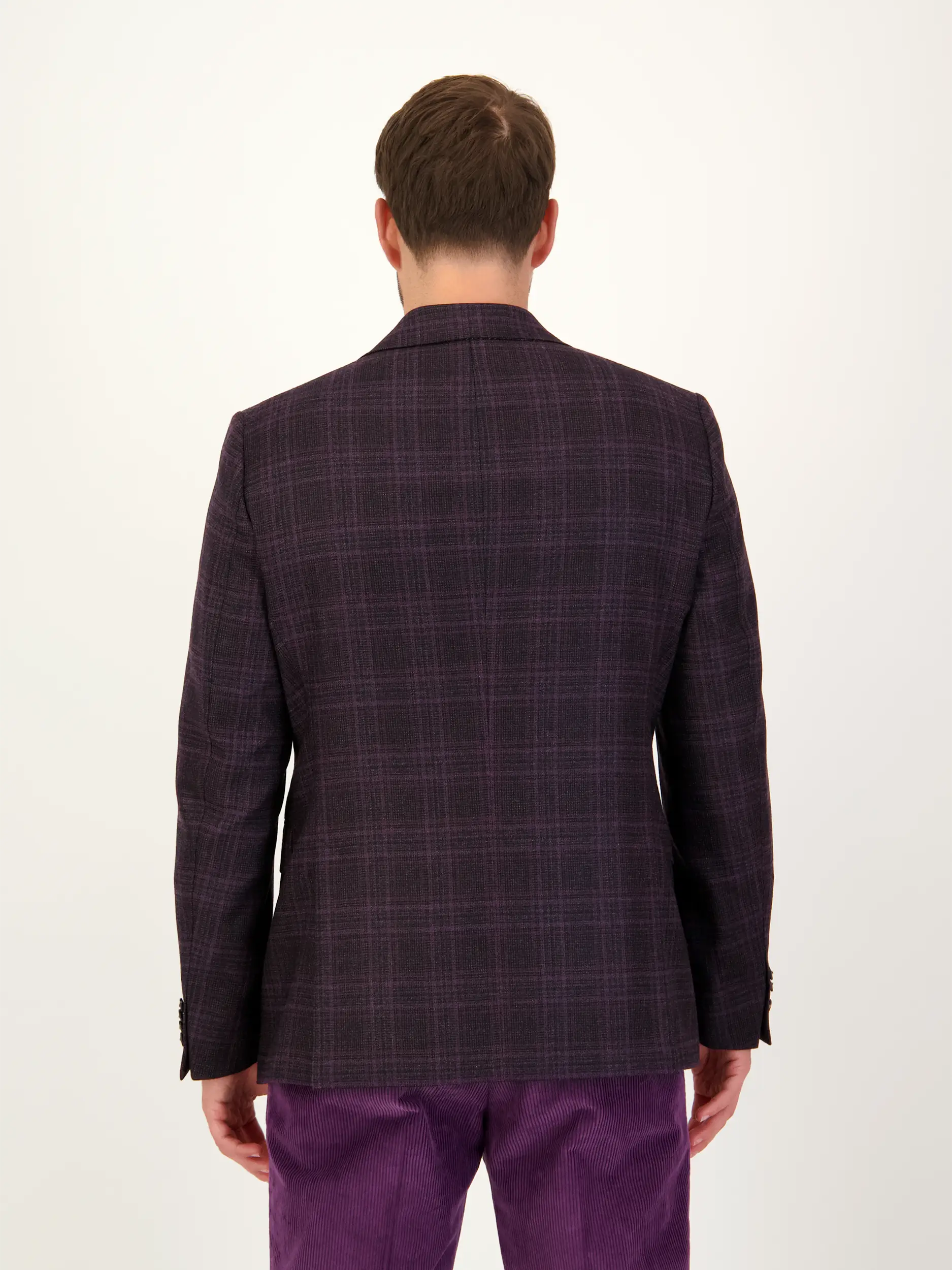 Sakko aus Wolle - Artikel Rückseite getragen von einem Modell - Farbe: Violett