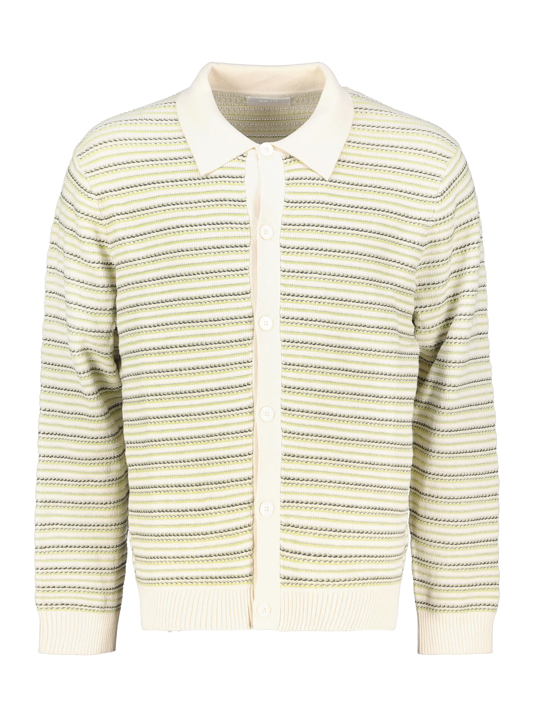 Gestreifte Strickjacke 'Jackiepolo' - Artikel Vorderseite - Farbe: Beige