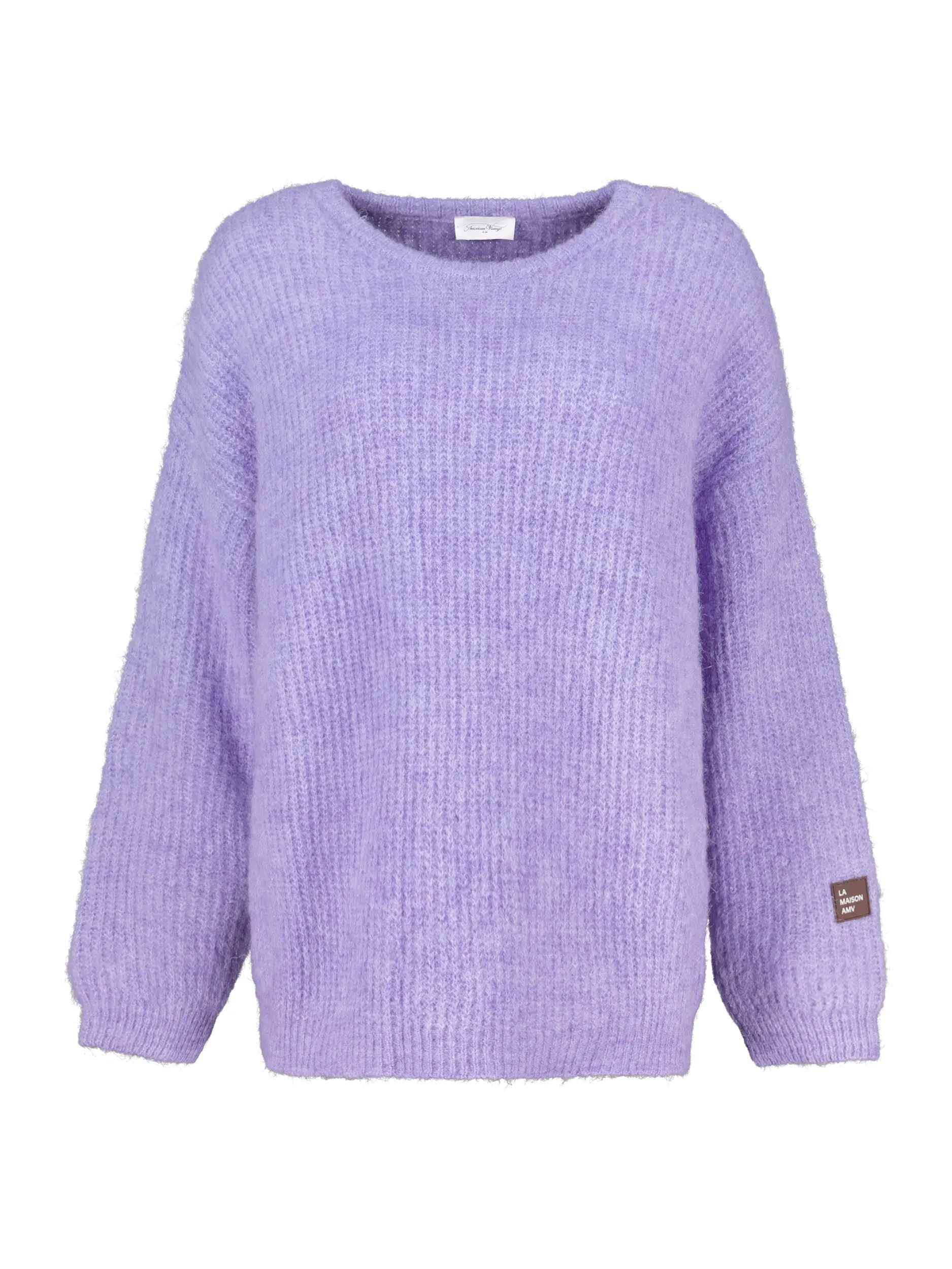 Oversized Pullover aus Alpaka-Mix langarm - Artikel Vorderseite - Farbe: Violett