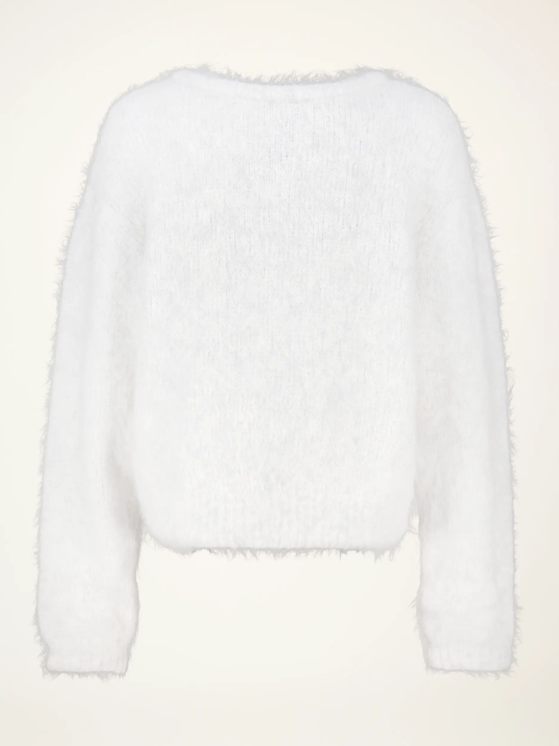 Oversized Pullover aus Alpaka-Mix langarm - Artikel Rückseite - Farbe: Grau
