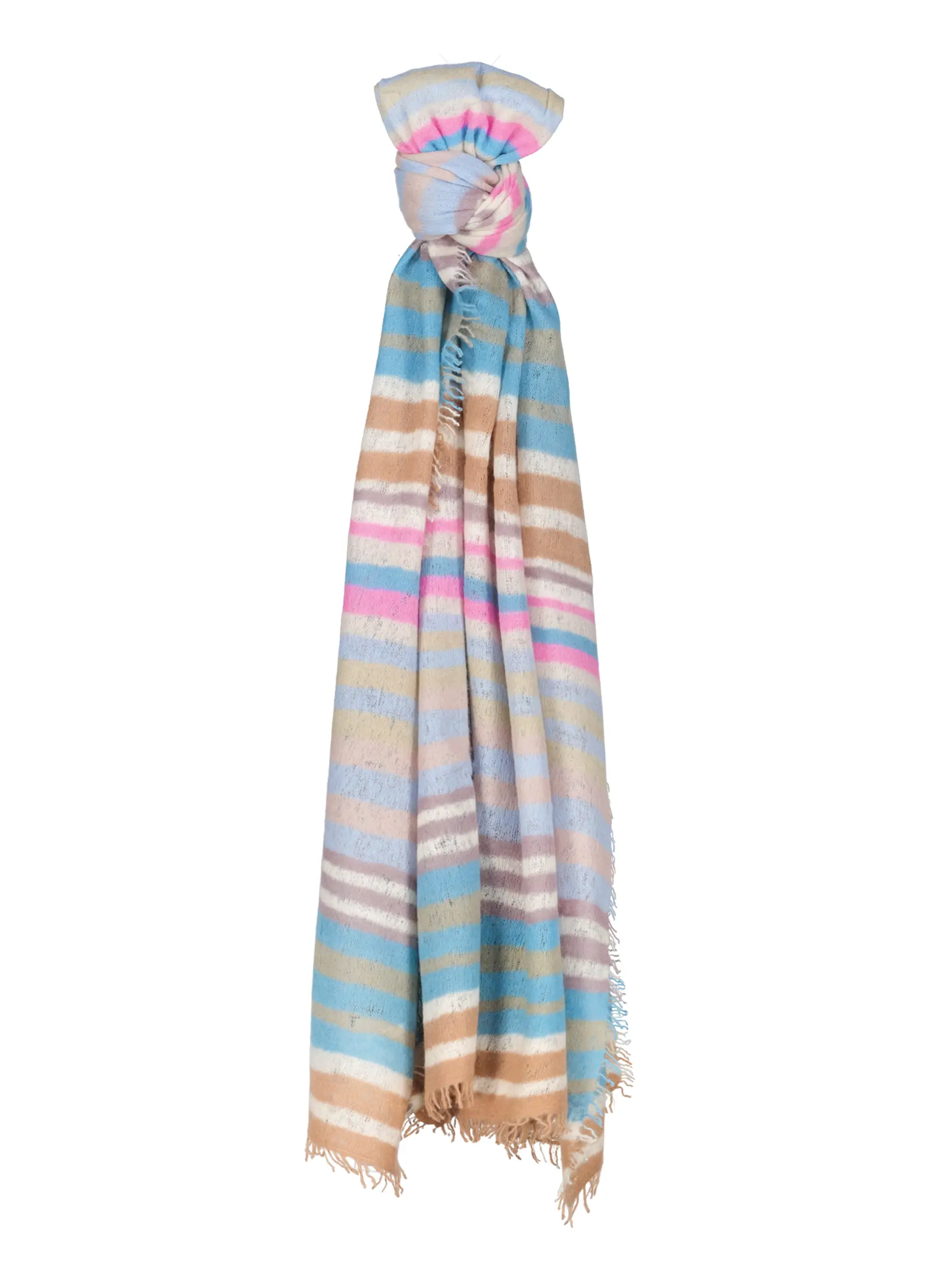 Gestreifter Schal 'Meadow Strips'  - Artikel Vorderseite - Farbe: Beige