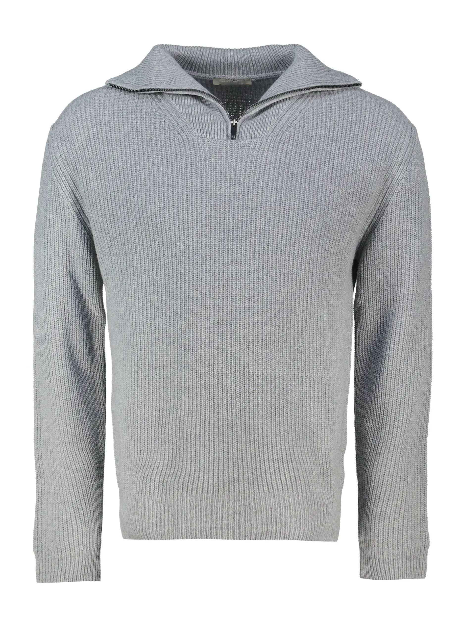 Rippstrickpullover aus Kaschmir langarm - Artikel Vorderseite - Farbe: Grau