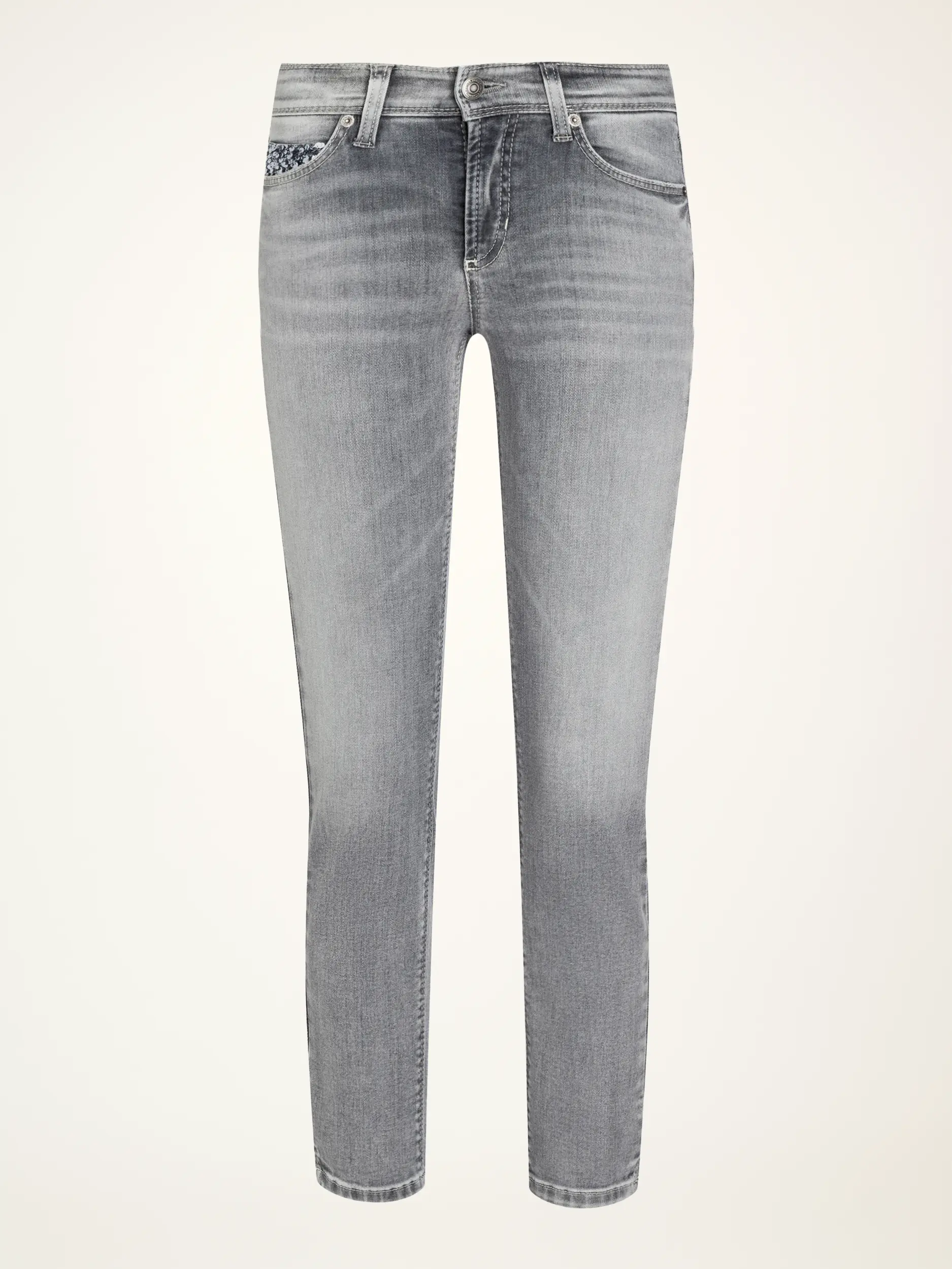 Mid Waist Skinny Jeans 'Piper Short' - Artikelansicht - Farbe: Grau