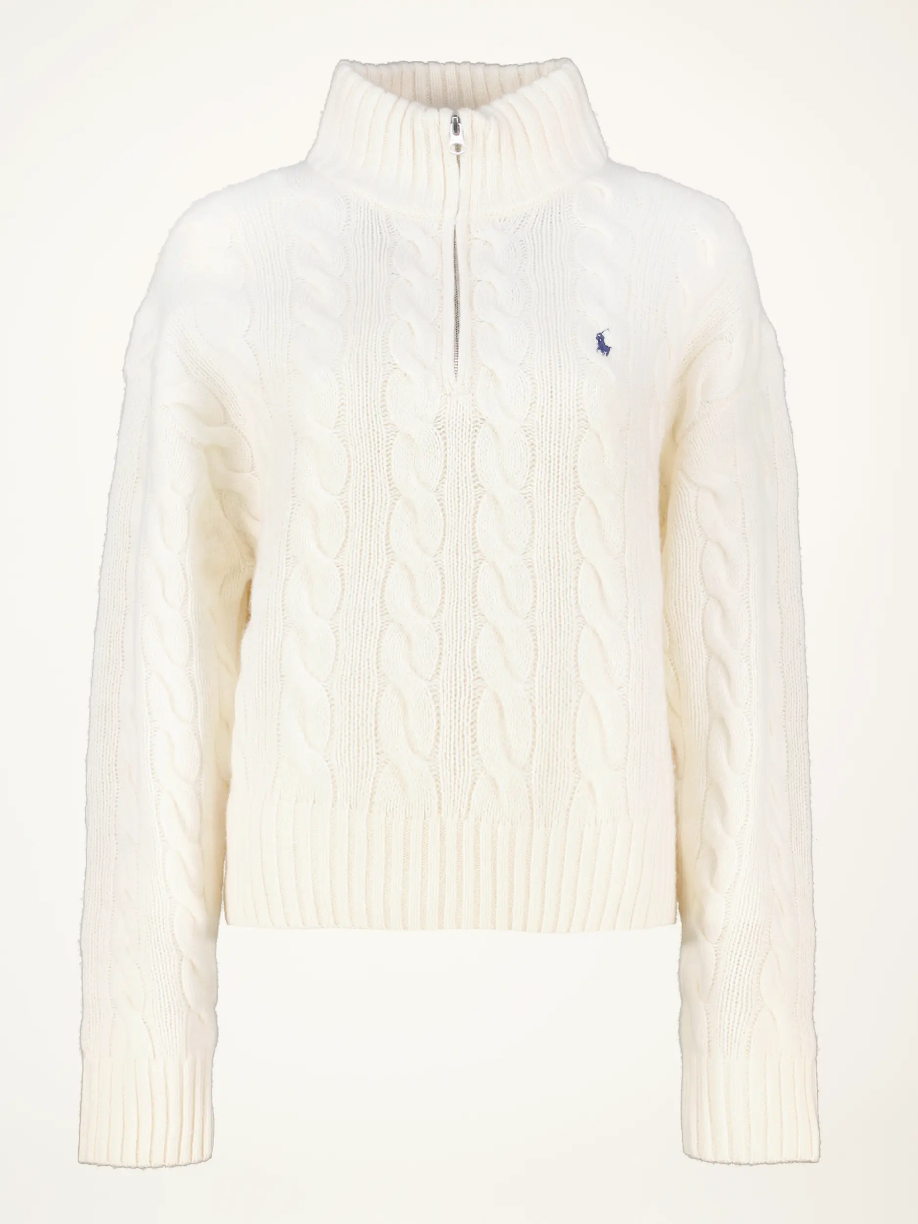 Wollpullover mit Zopfmuster - Artikelansicht - Farbe: Creme