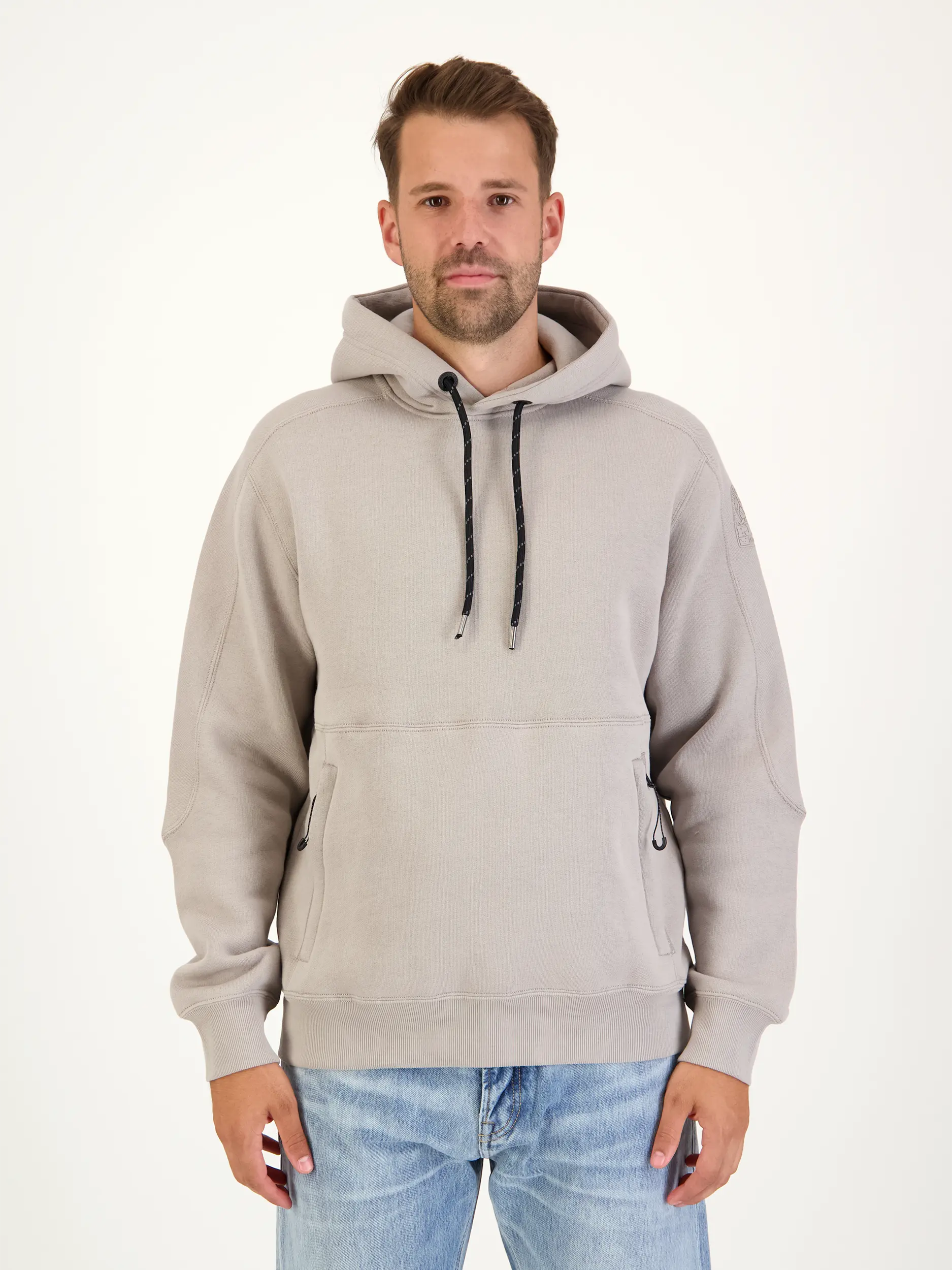 Sweatshirt 'Elijah' - Artikel Vorderseite getragen von einem Modell - Farbe: Beige