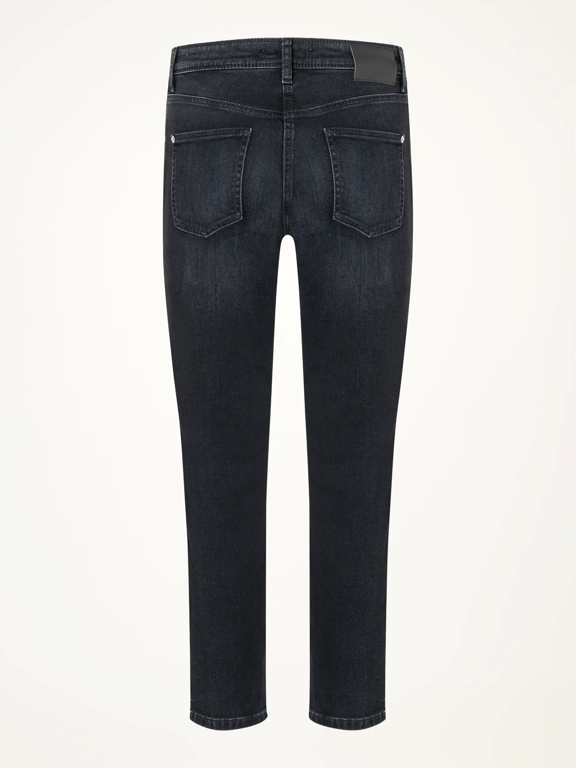 Mid Waist Slim Fit Jeans 'Pipershort' - Artikel Rückseite - Farbe: Schwarz