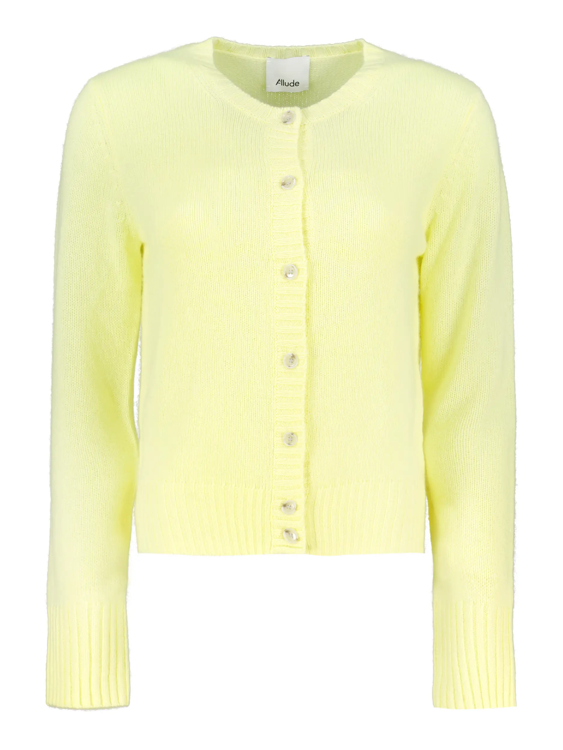 Strickjacke aus Kaschmir  - Artikel Vorderseite - Farbe: Gelb