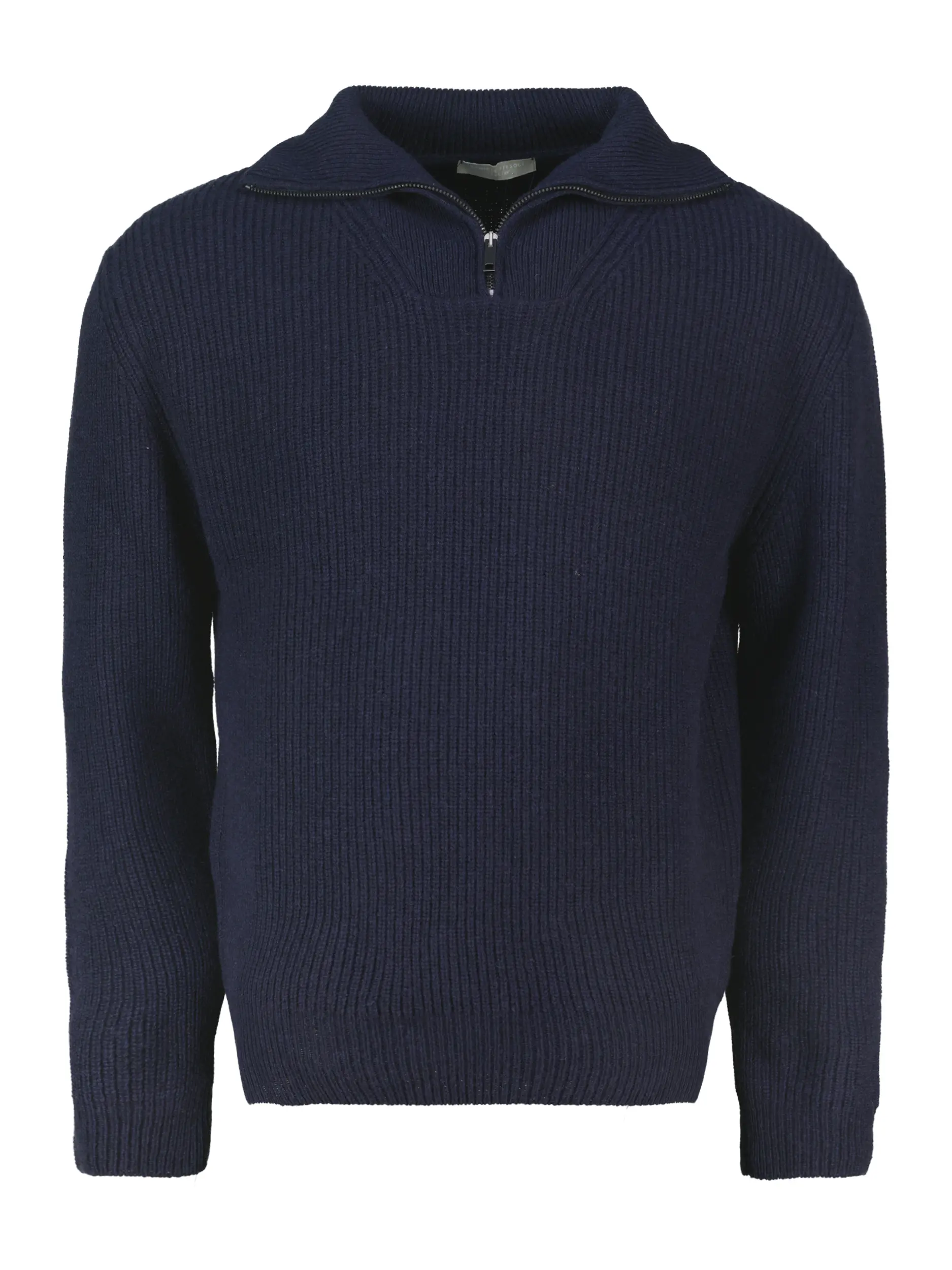Rippstrickpullover aus Kaschmir langarm - Artikel Vorderseite - Farbe: Blau