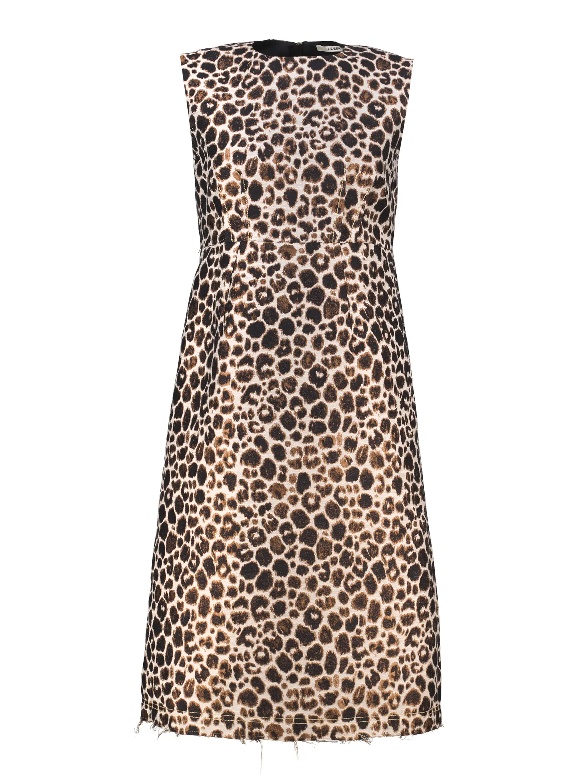 Leopard Jacquard Kleid - Artikel Vorderseite - Farbe: Braun