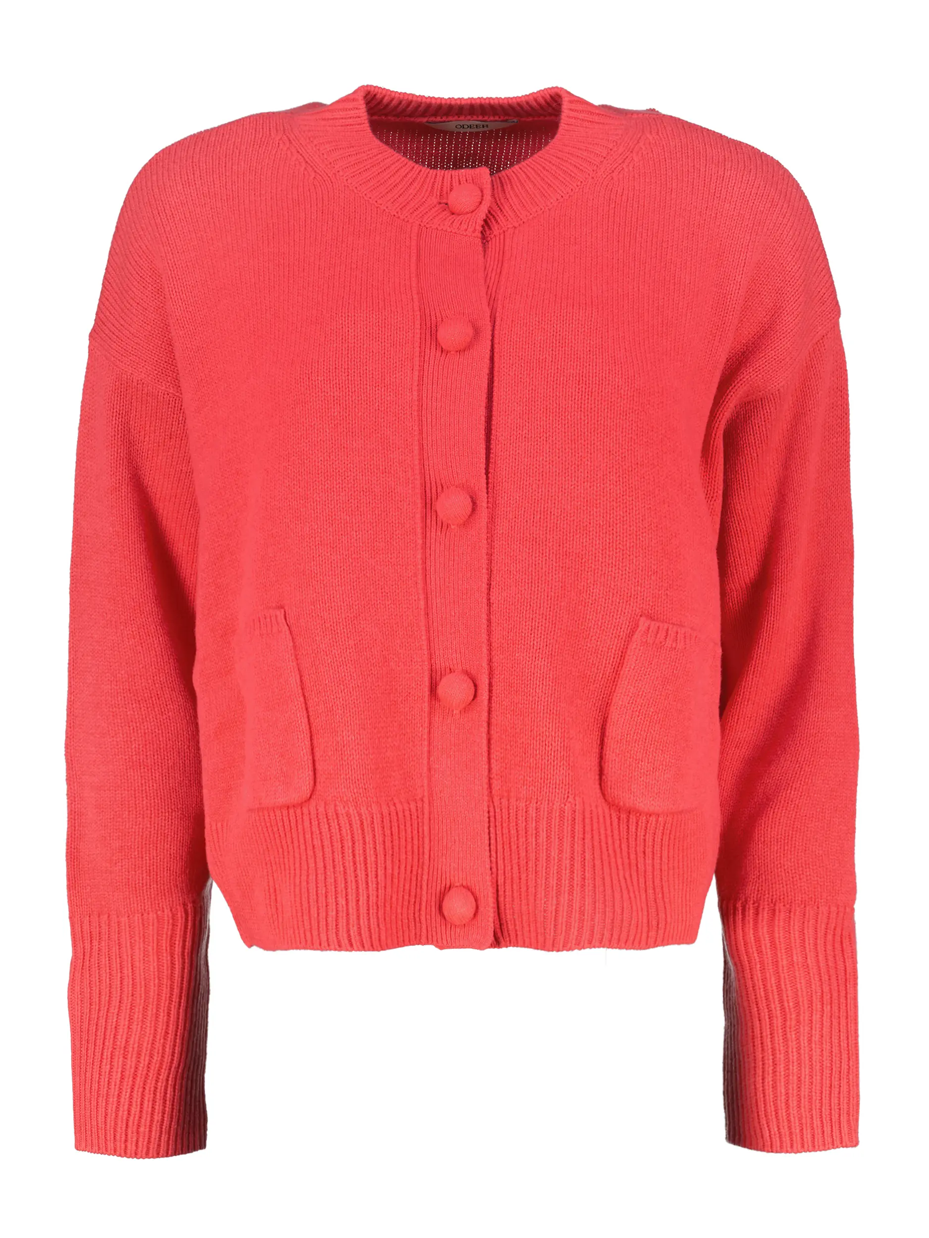 Strickjacke aus Wolle - Artikel Vorderseite - Farbe: Rot