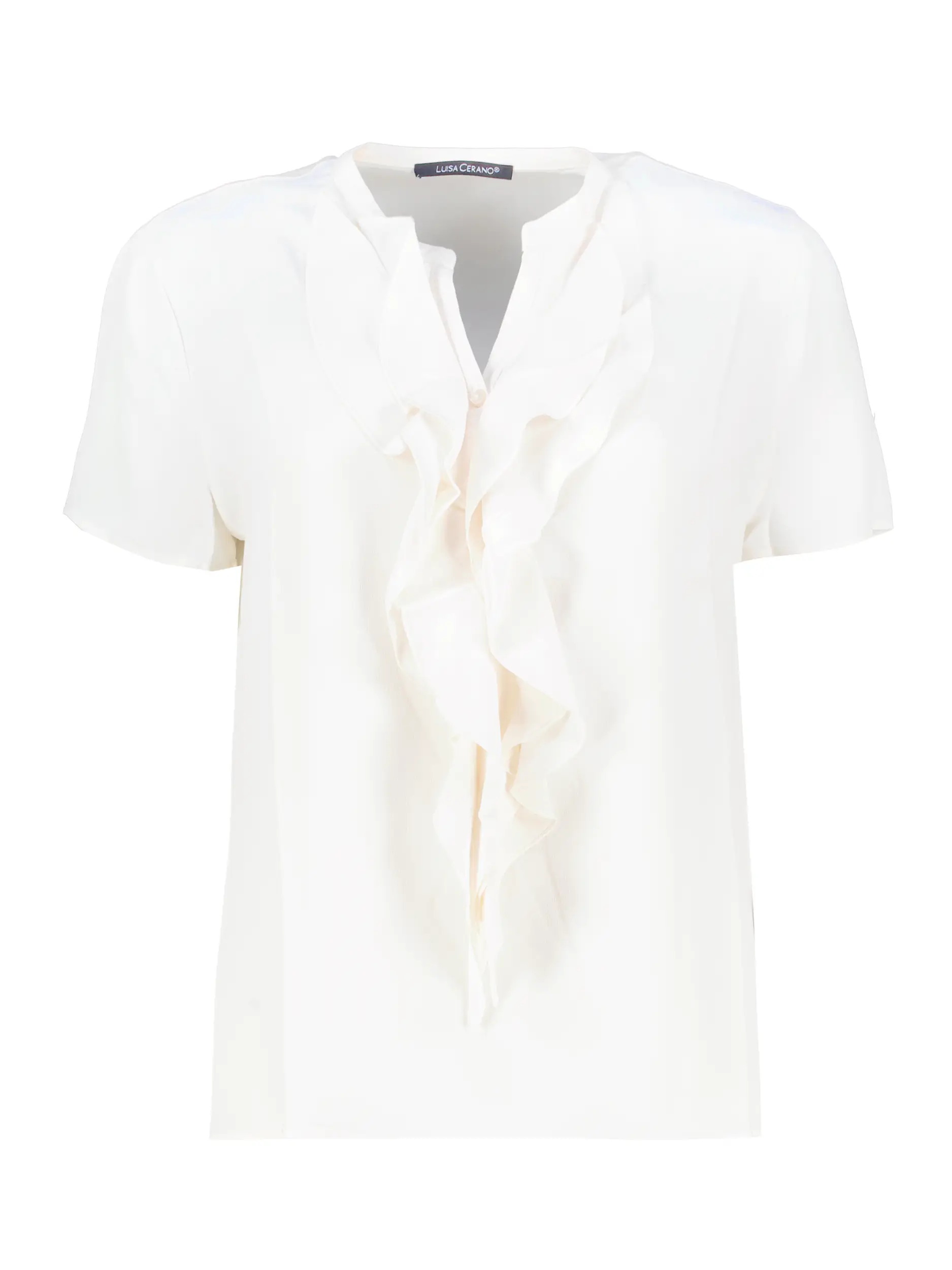 Bluse mit Volant - Artikel Vorderseite - Farbe: Creme