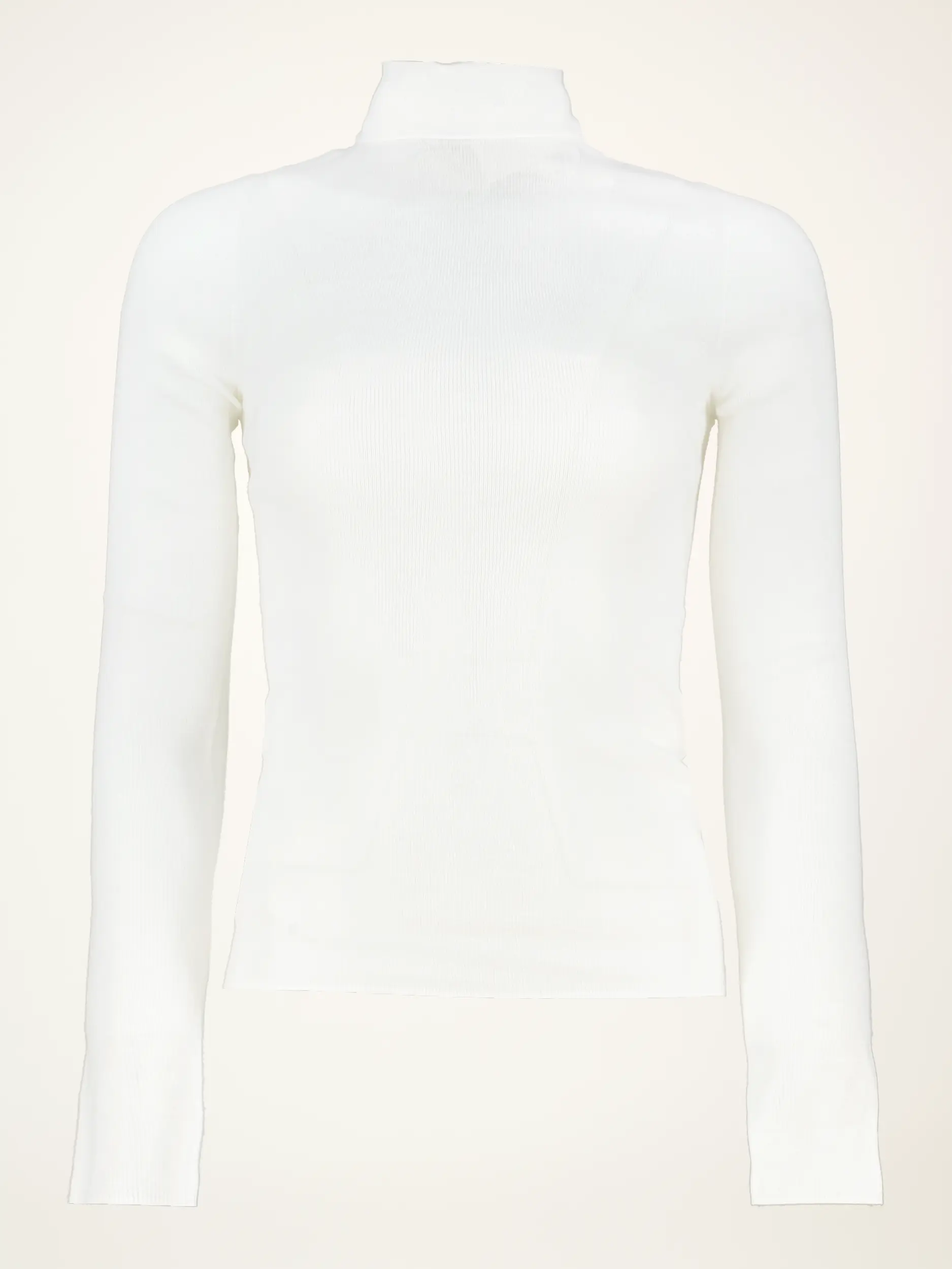 Langarmshirt mit Rollkragen aus Schurwolle - Artikelansicht - Farbe: Creme