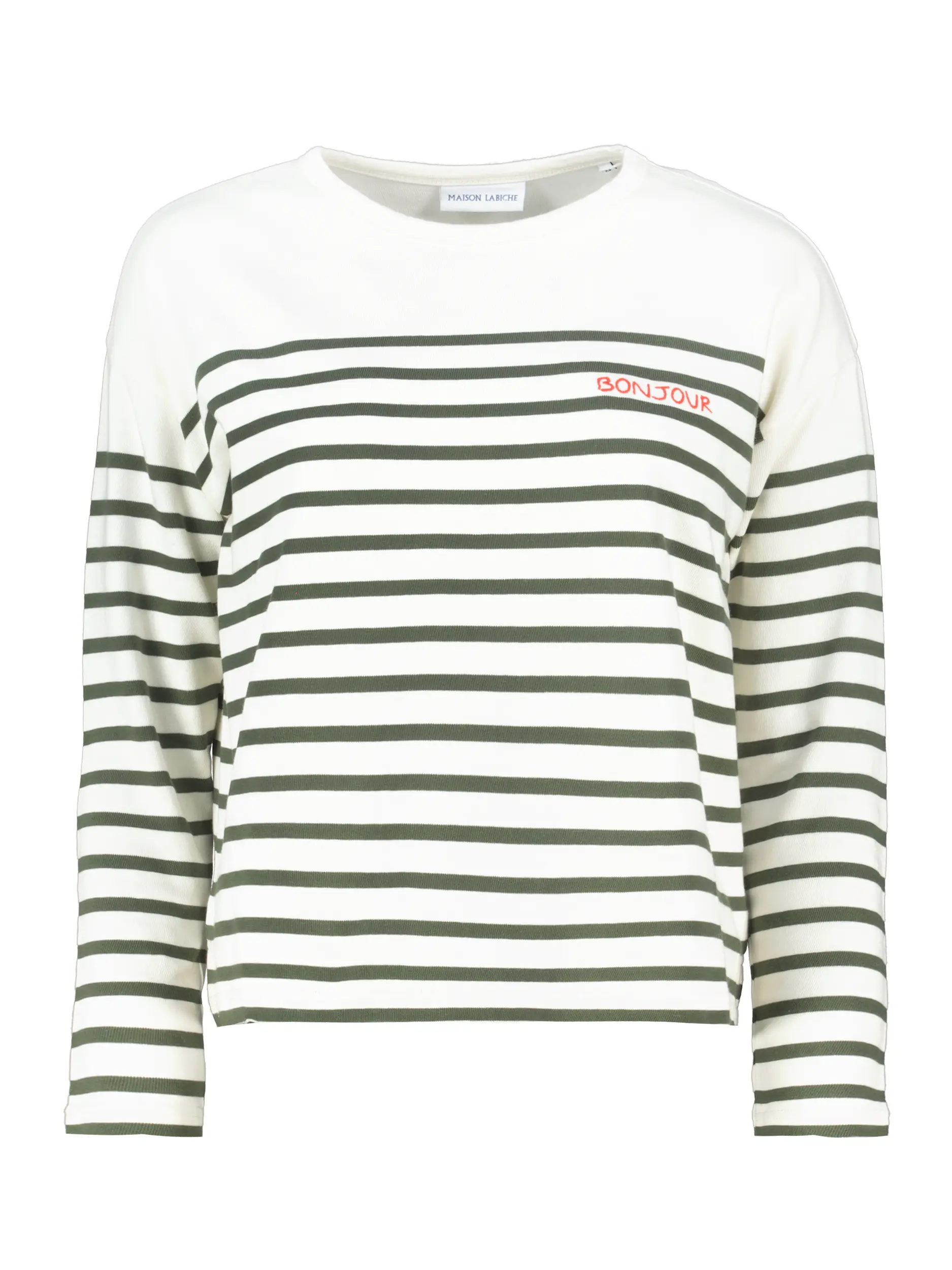 Gestreiftes Langarmshirt - Artikel Vorderseite - Farbe: Grün