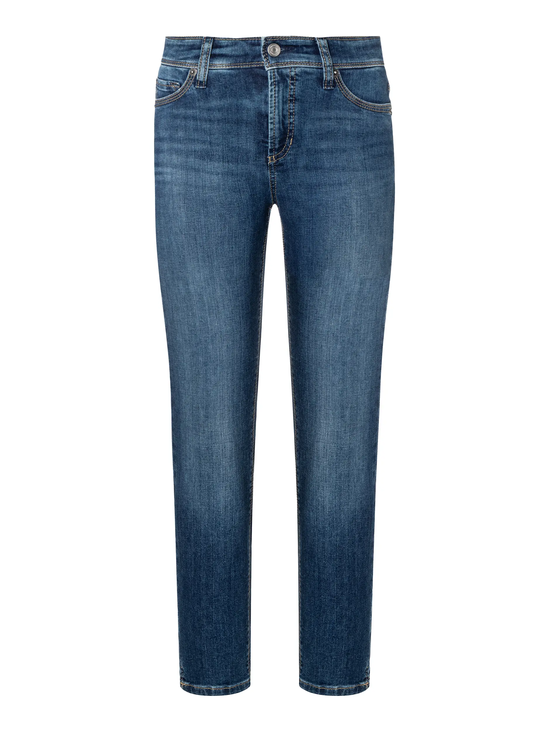Mid Waist Slim Fit Jeans 'Piper Short' - Artikel Vorderseite - Farbe: Blau