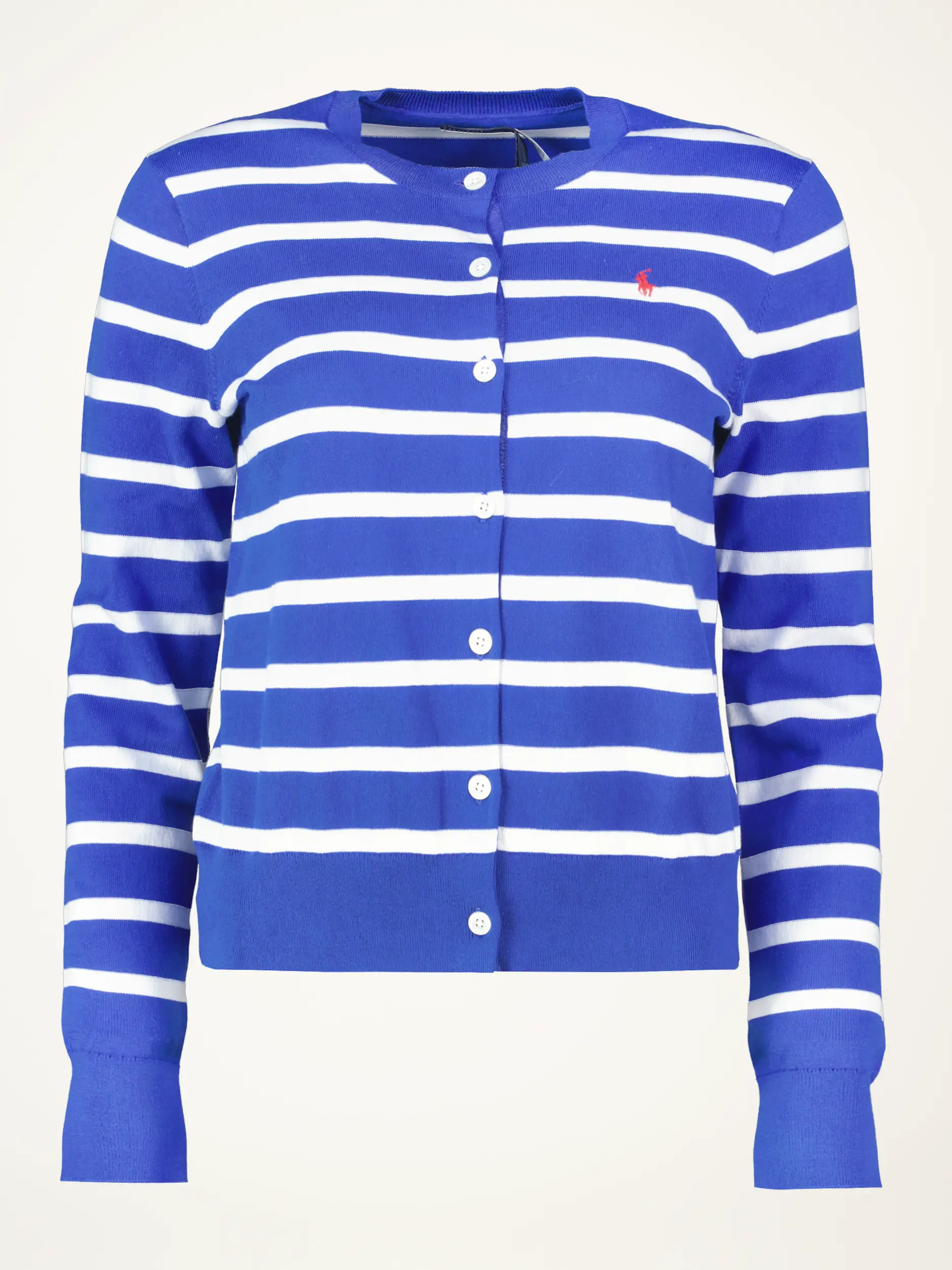 Gestreifte Strickjacke aus Baumwolle - Artikelansicht - Farbe: Blau