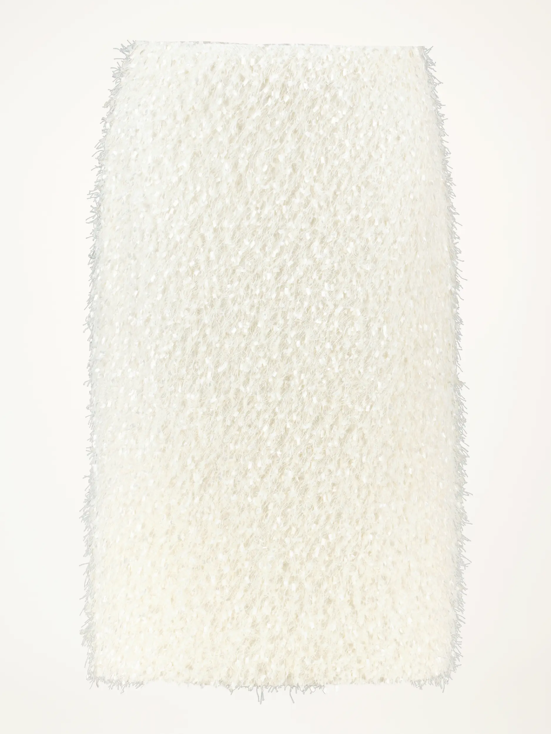 Midirock mit federartigen Fransen - Artikelansicht - Farbe: Weiß