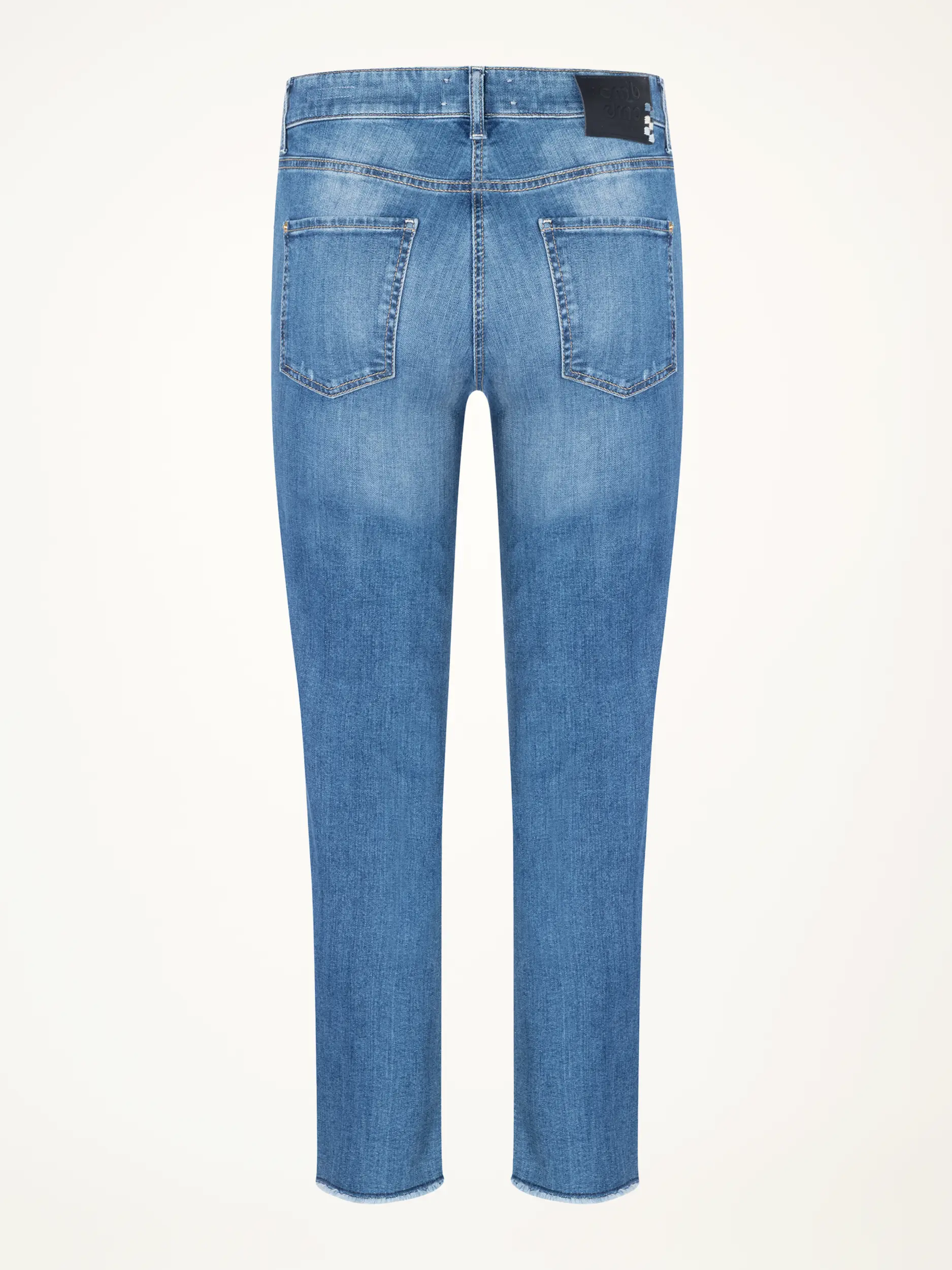 Mid Waist Slim Fit Cropped Jeans 'Piper Cropped' - Artikel Rückseite - Farbe: Blau