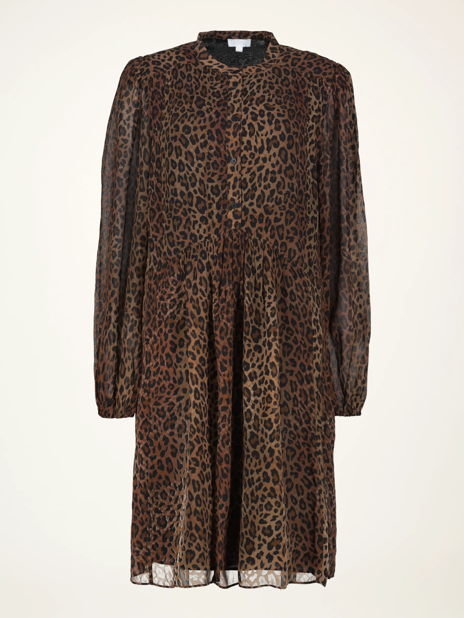 Midi Blusenkleid 'Demi' mit Leo-Print langarm - Artikelansicht