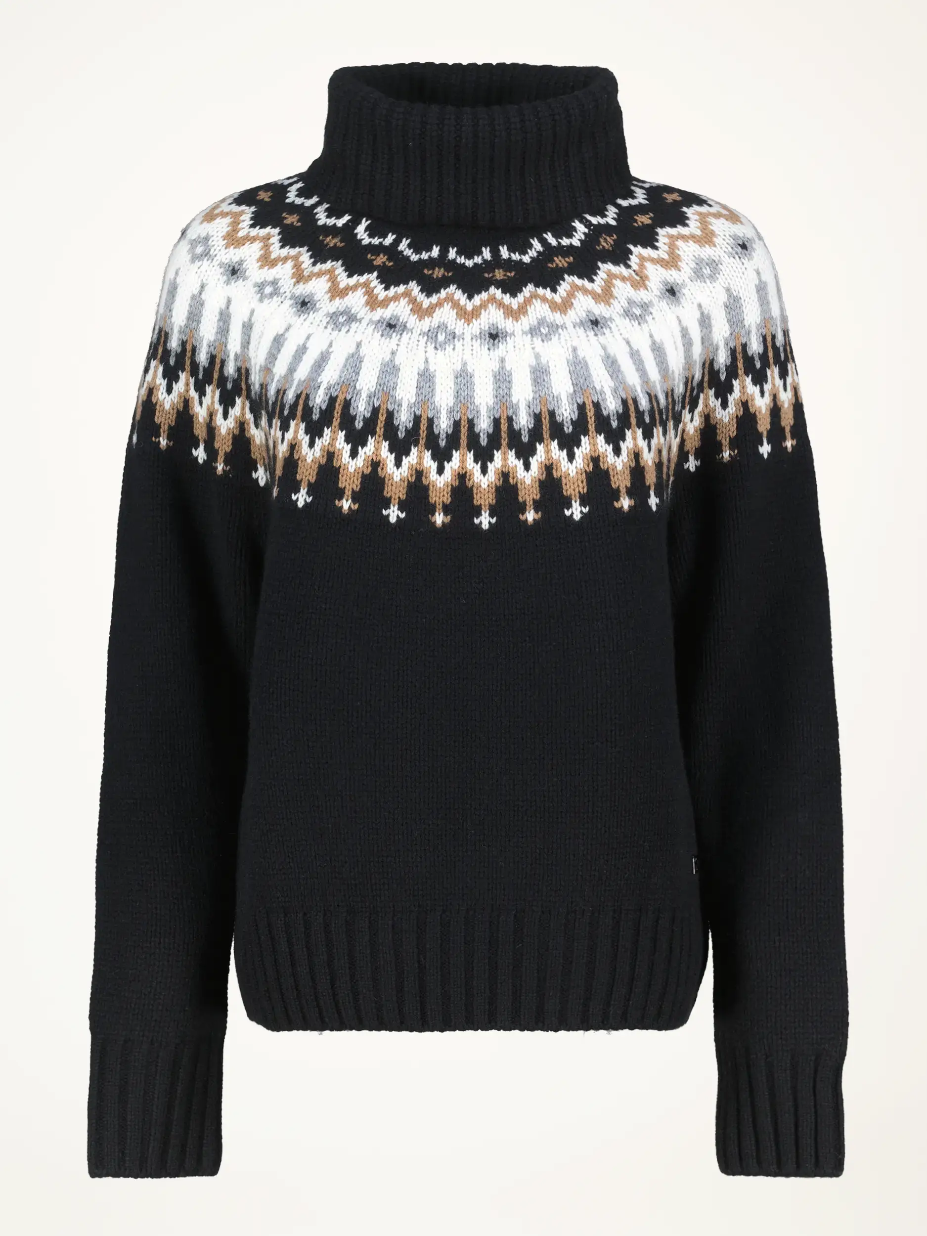 Pullover 'Ingrid' mit Norweger-Muster  - Artikelansicht - Farbe: Schwarz