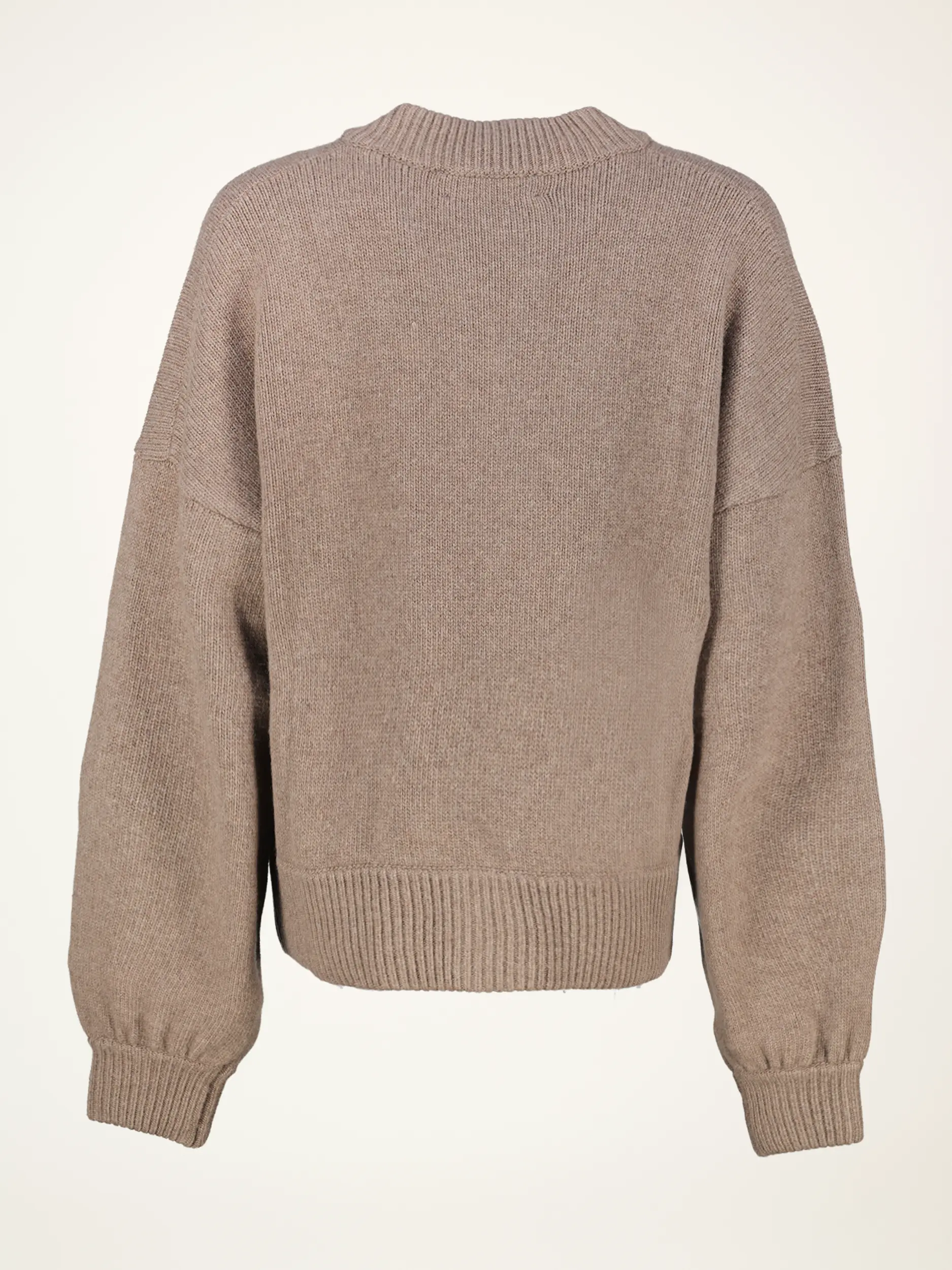 Strickjacke 'Augusta' aus Woll-Kaschmir-Mix langarm - Artikel Rückseite - Farbe: Braun
