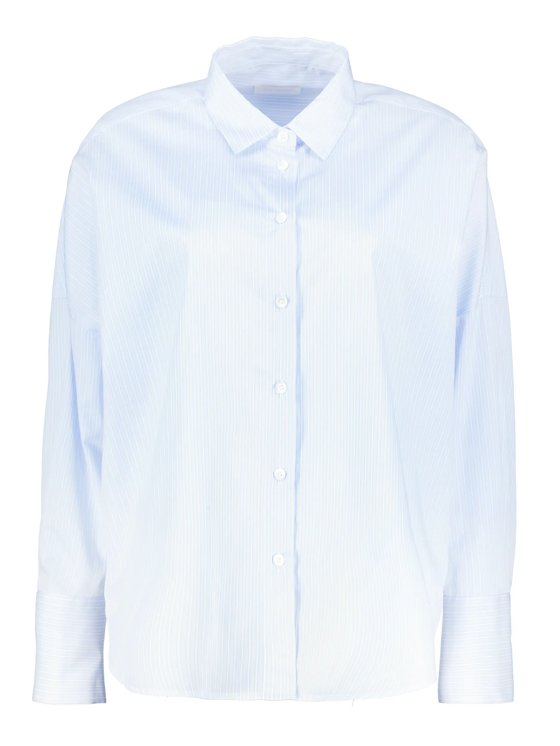 Oversize Baumwollbluse 'Caryl' - Artikel Vorderseite - Farbe: Blau
