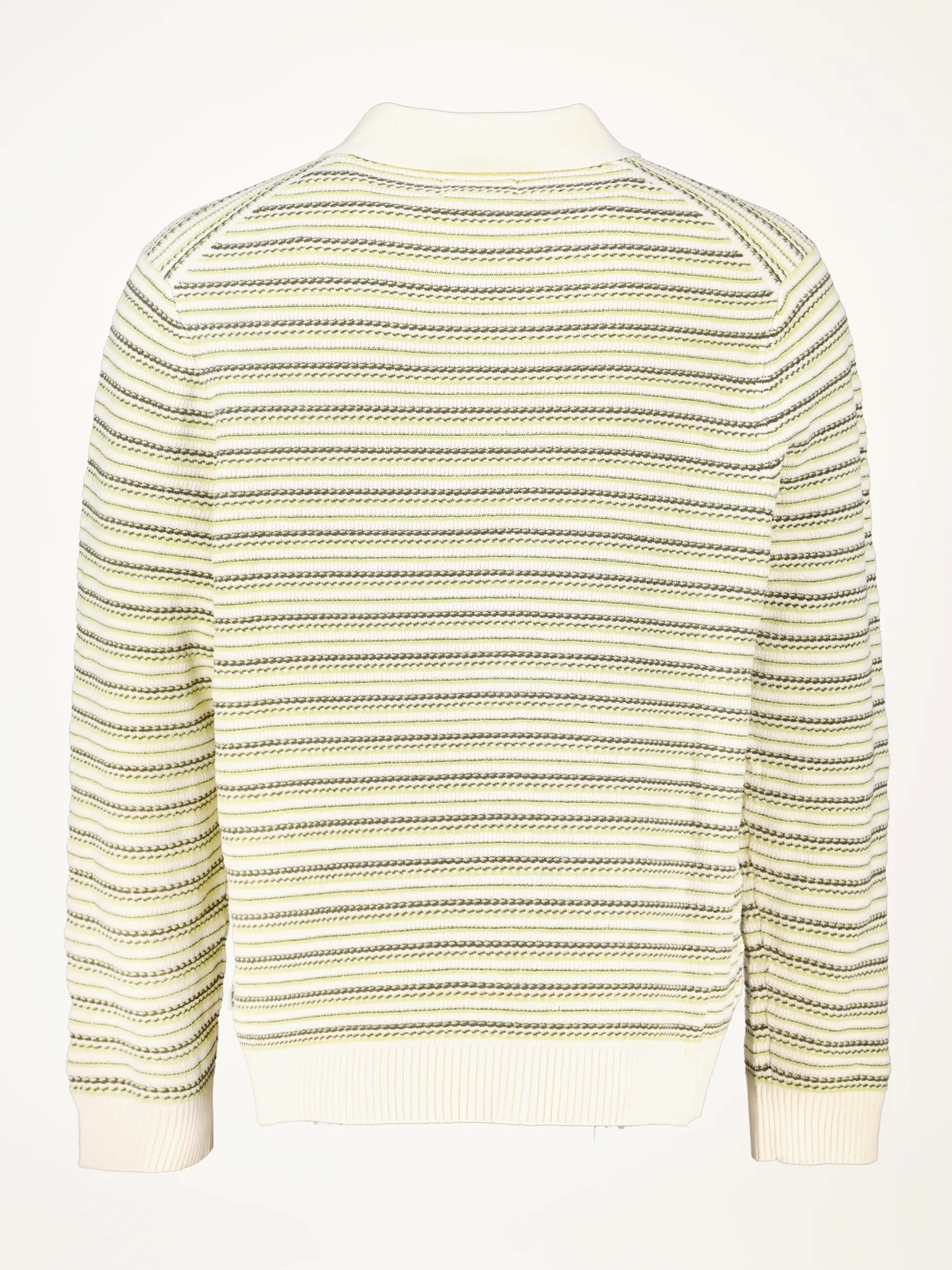 Gestreifte Strickjacke 'Jackiepolo' - Artikel Rückseite - Farbe: Beige