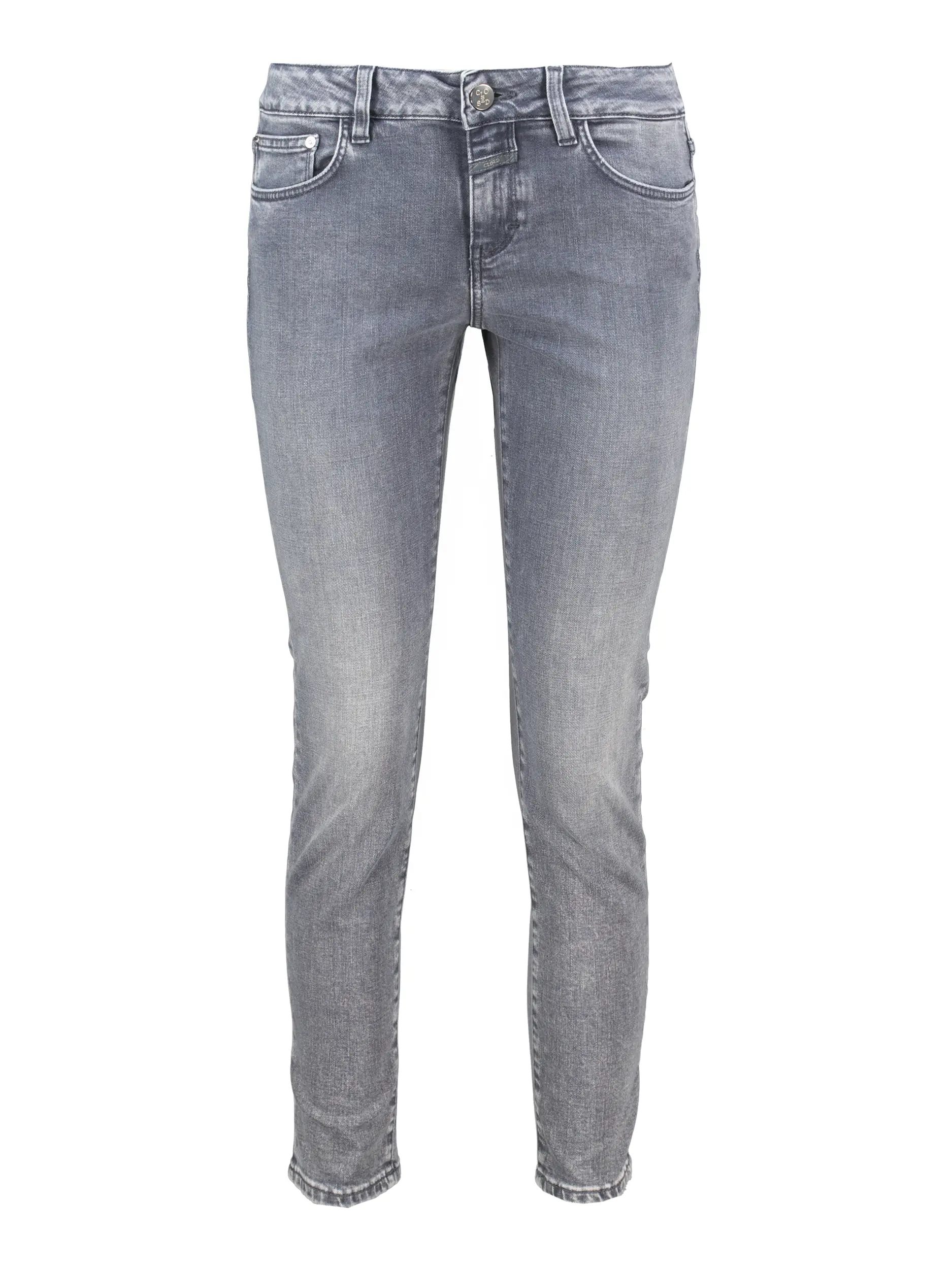 Mid Rise Slim Fit Jeans 'Baker' - Artikel Vorderseite - Farbe: Grau