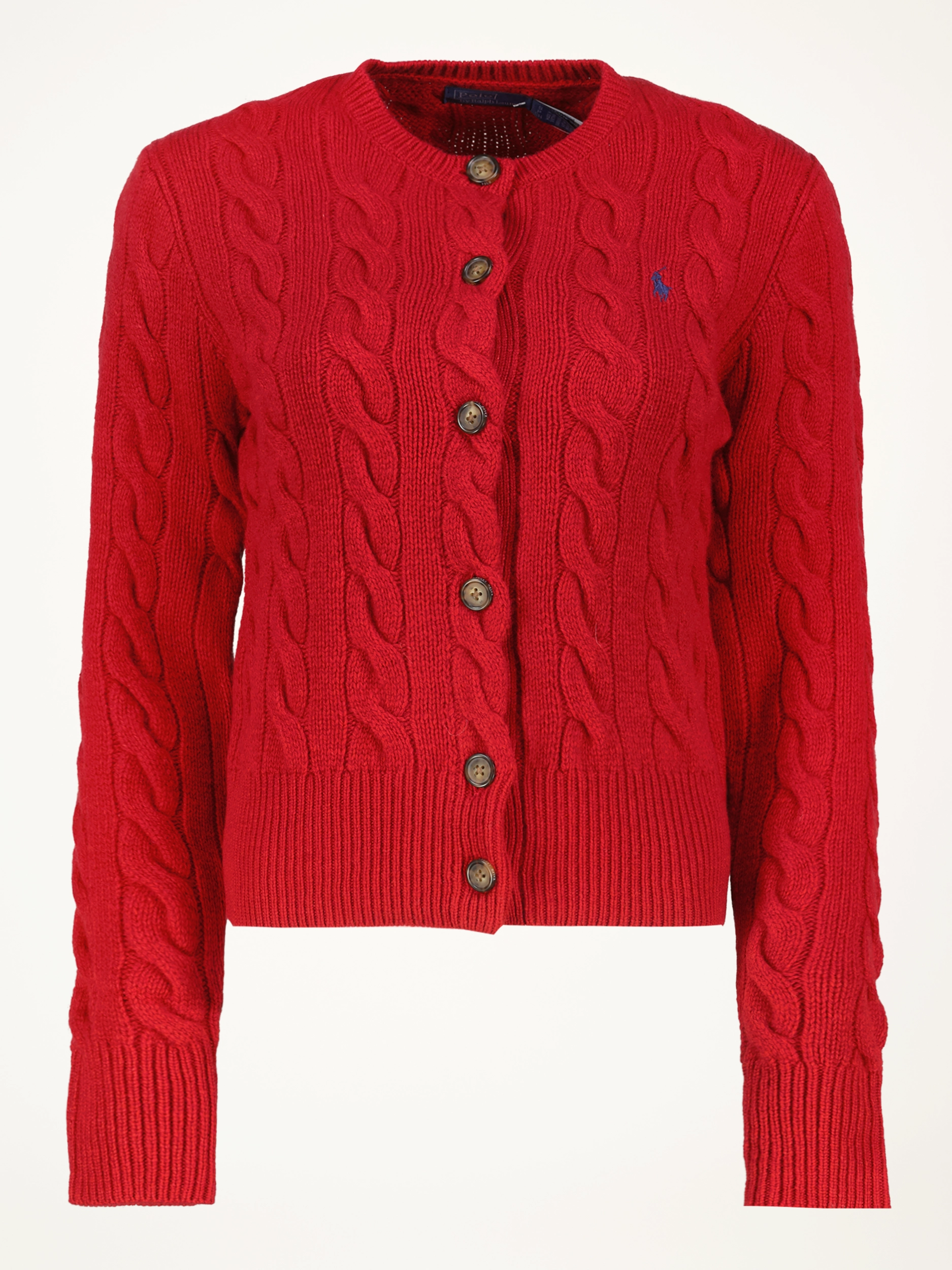 Strickjacke mit Zopfmuster  - Artikelansicht - Farbe: Rot Strickjacke mit Zopfmuster  - Artikelansicht - Farbe: Rot