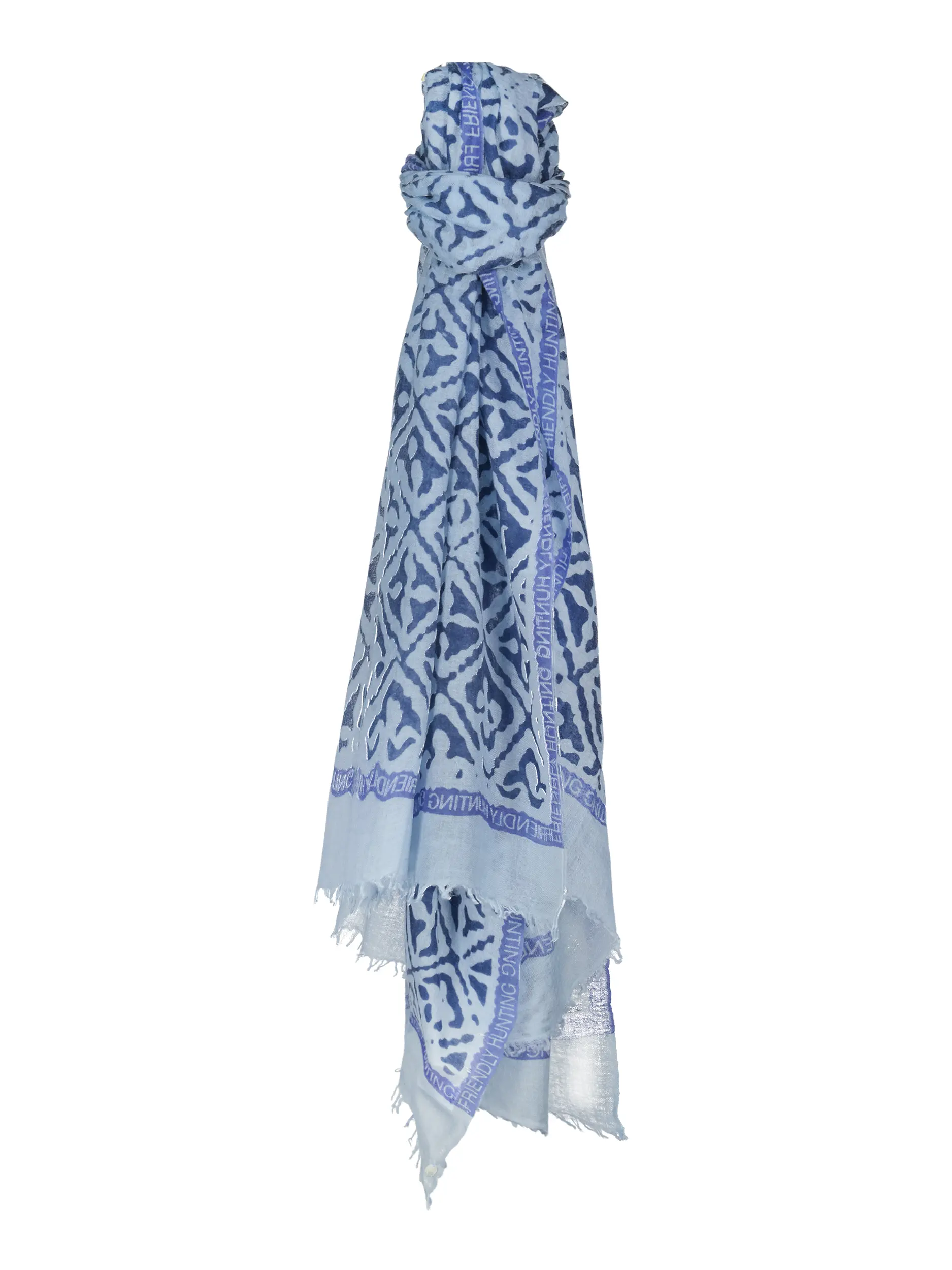 Gemusterter Schal 'Eyes of Marrakesh' aus Kaschmir - Artikel Vorderseite - Farbe: Blau