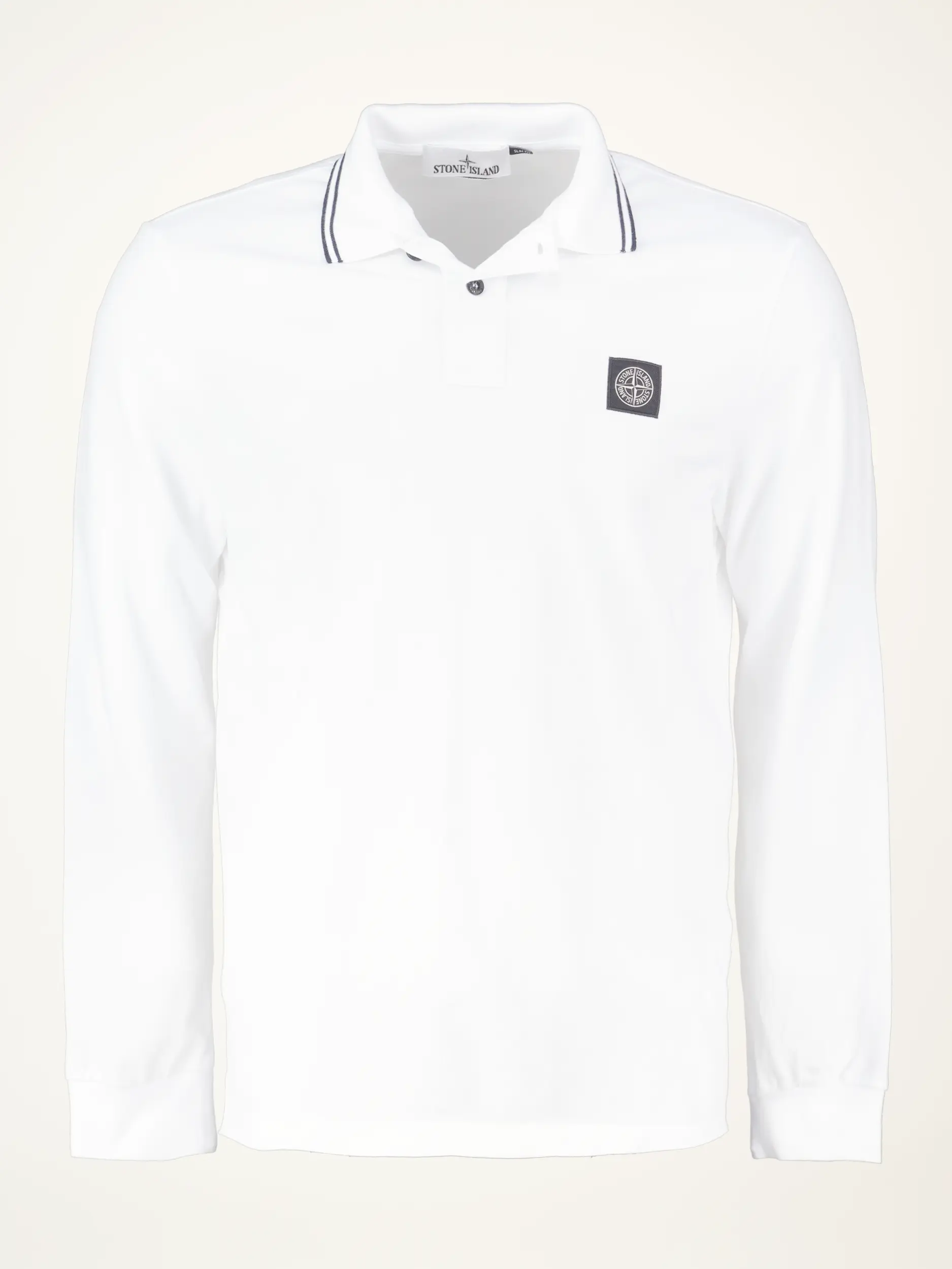 Poloshirt langarm - Artikelansicht - Farbe: Weiß