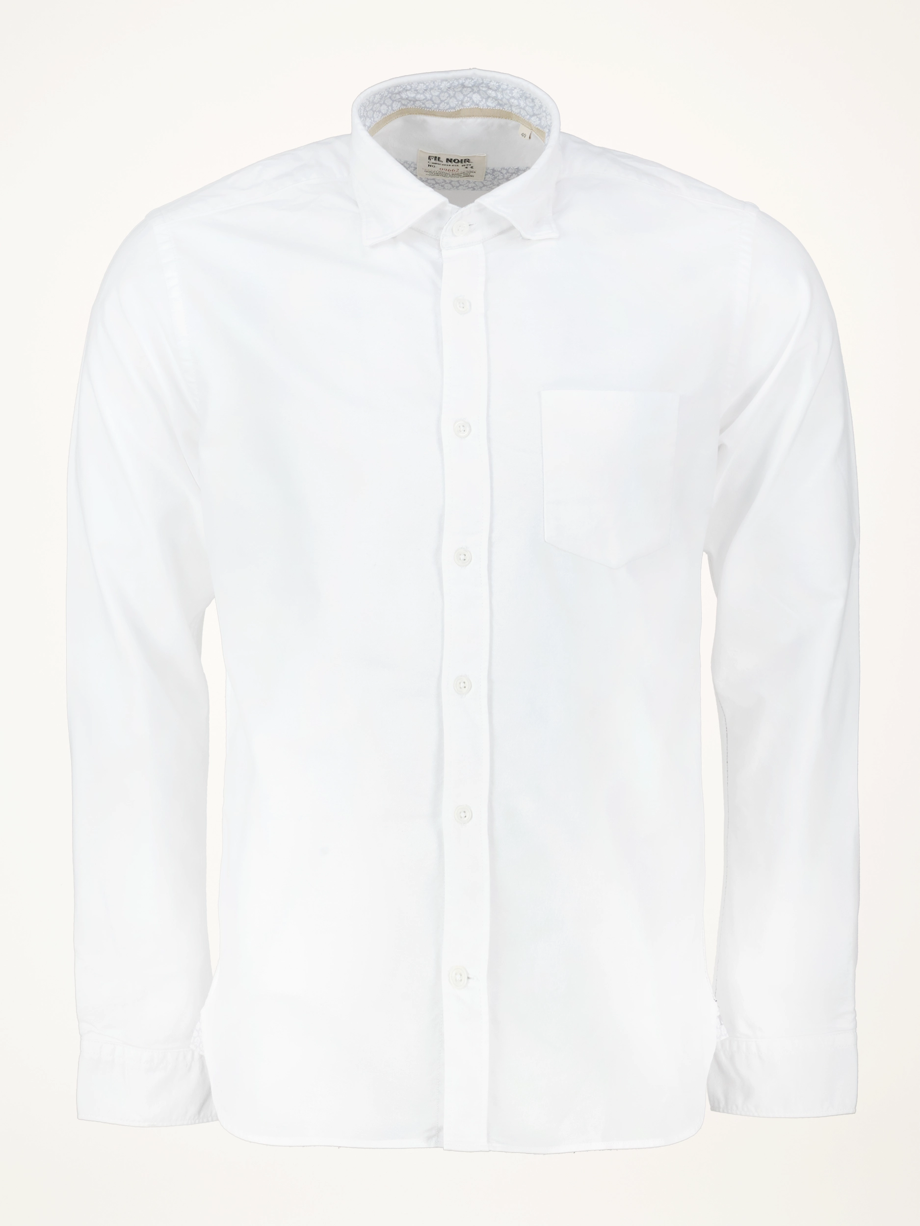 Hemd mit Button-Down-Kragen langarm - Artikelansicht - Farbe: Weiß