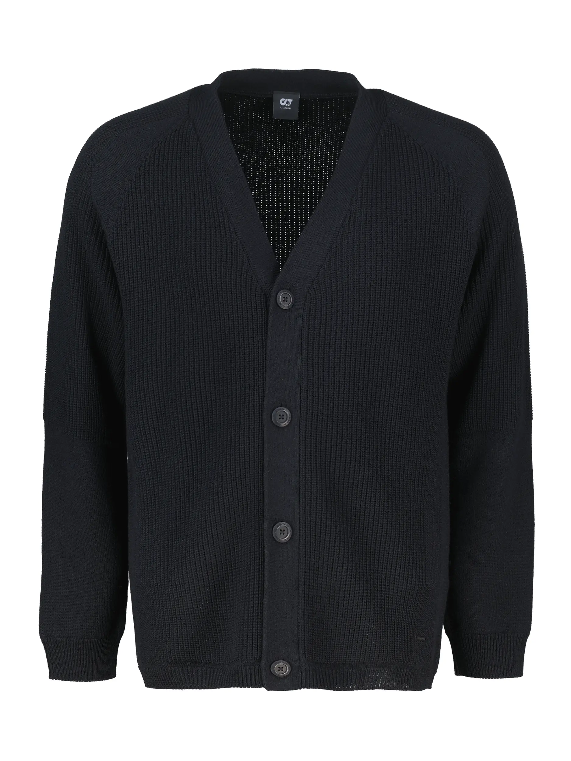 Strickjacke 'Farpo' aus Woll-Mix - Artikel Vorderseite - Farbe: Schwarz
