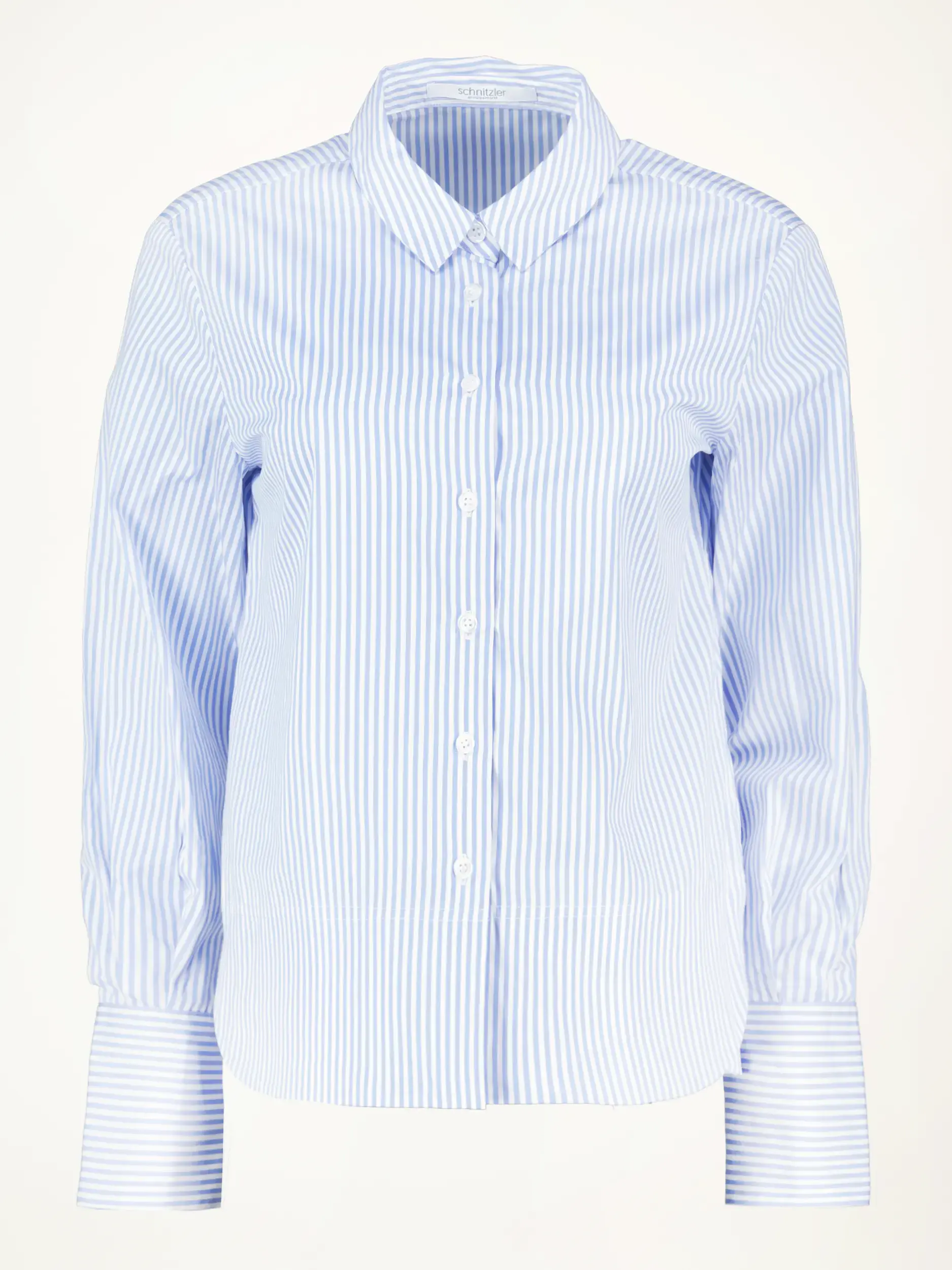 Gestreifte Baumwollbluse - Artikelansicht - Farbe: Blau Gestreifte Baumwollbluse - Artikelansicht - Farbe: Blau