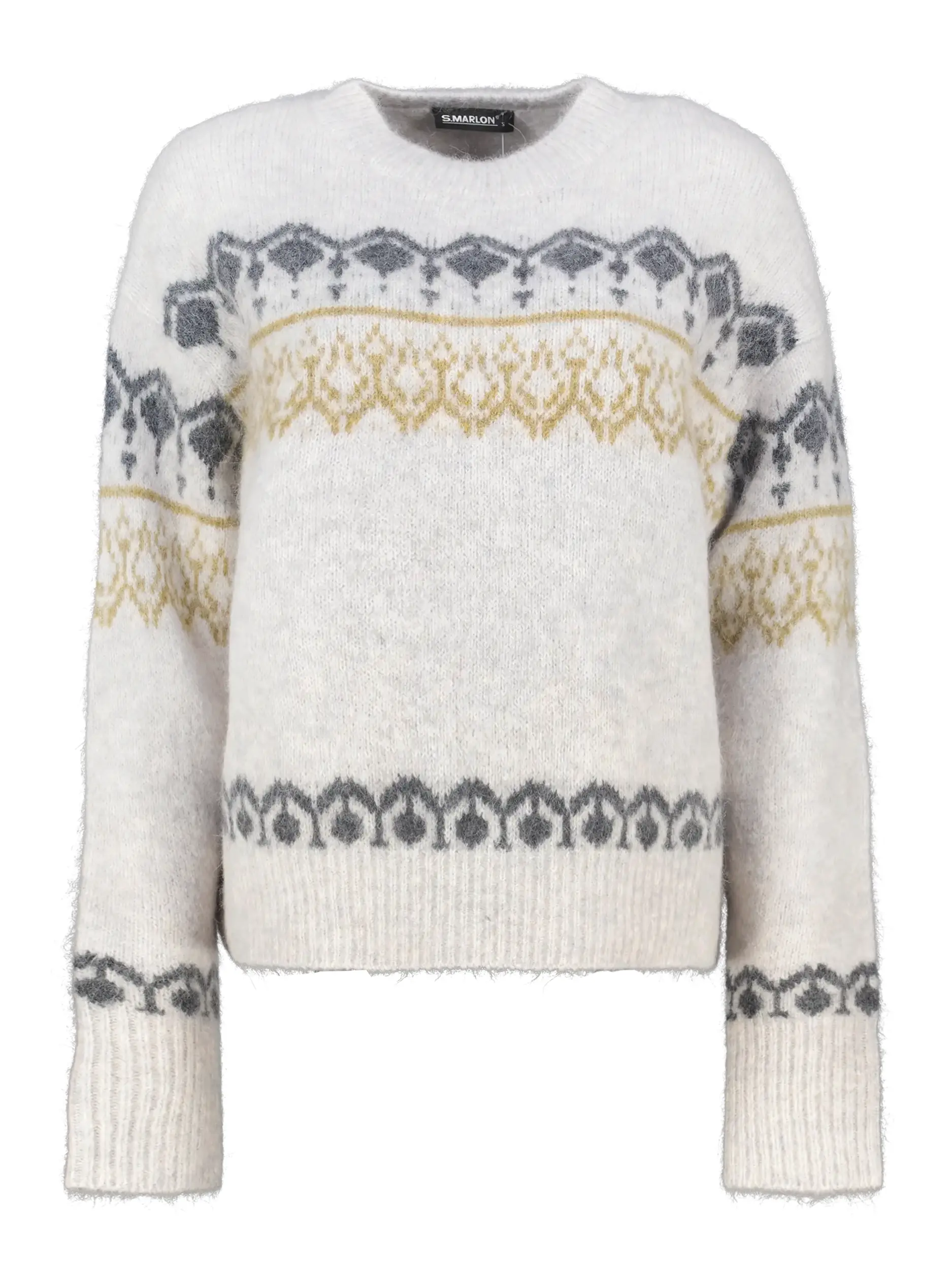 Pullover mit Norweger-Muster - Artikel Vorderseite - Farbe: Creme