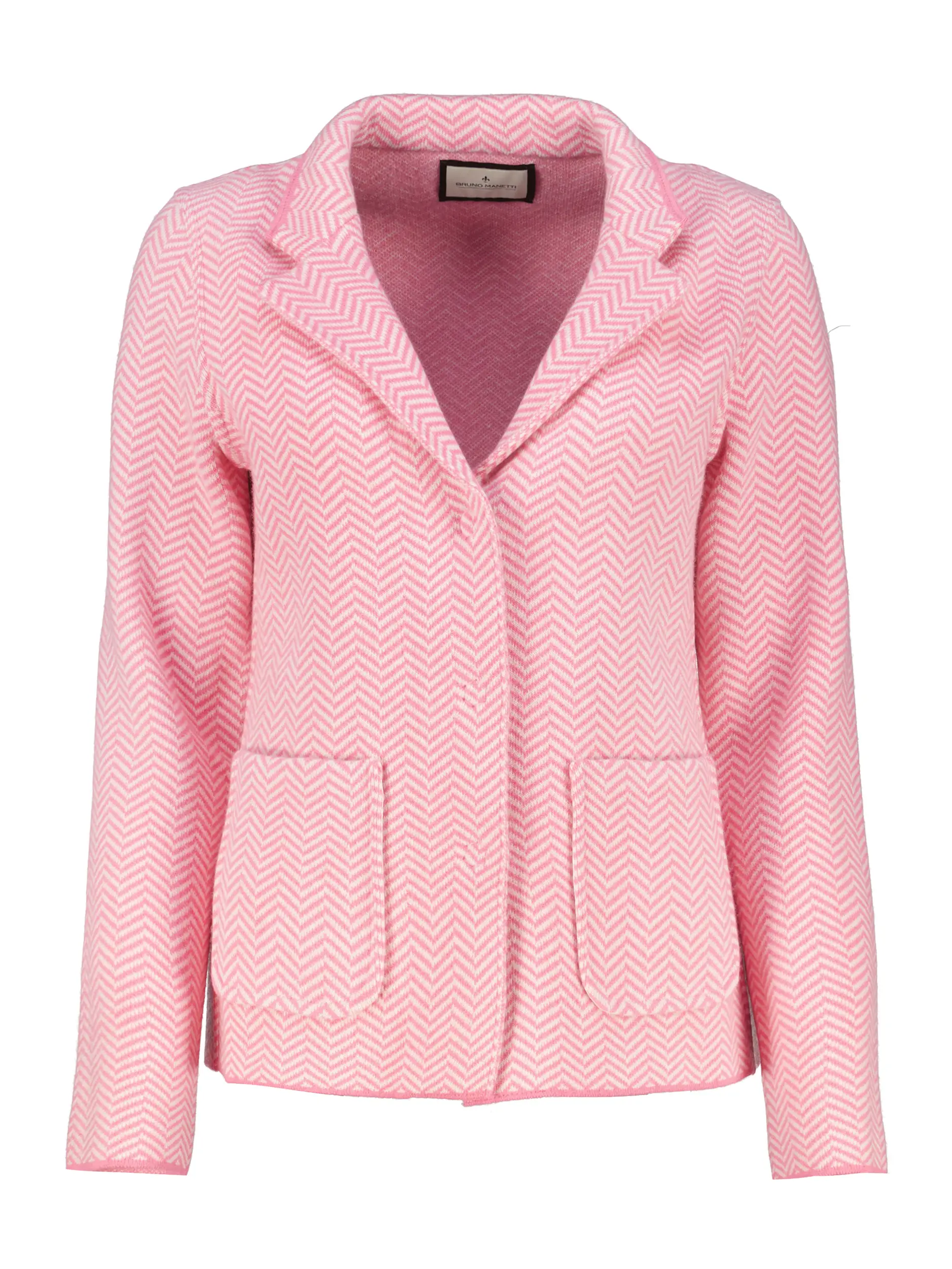 Strickblazer aus Wolle  - Artikel Vorderseite - Farbe: Rosa&Pink