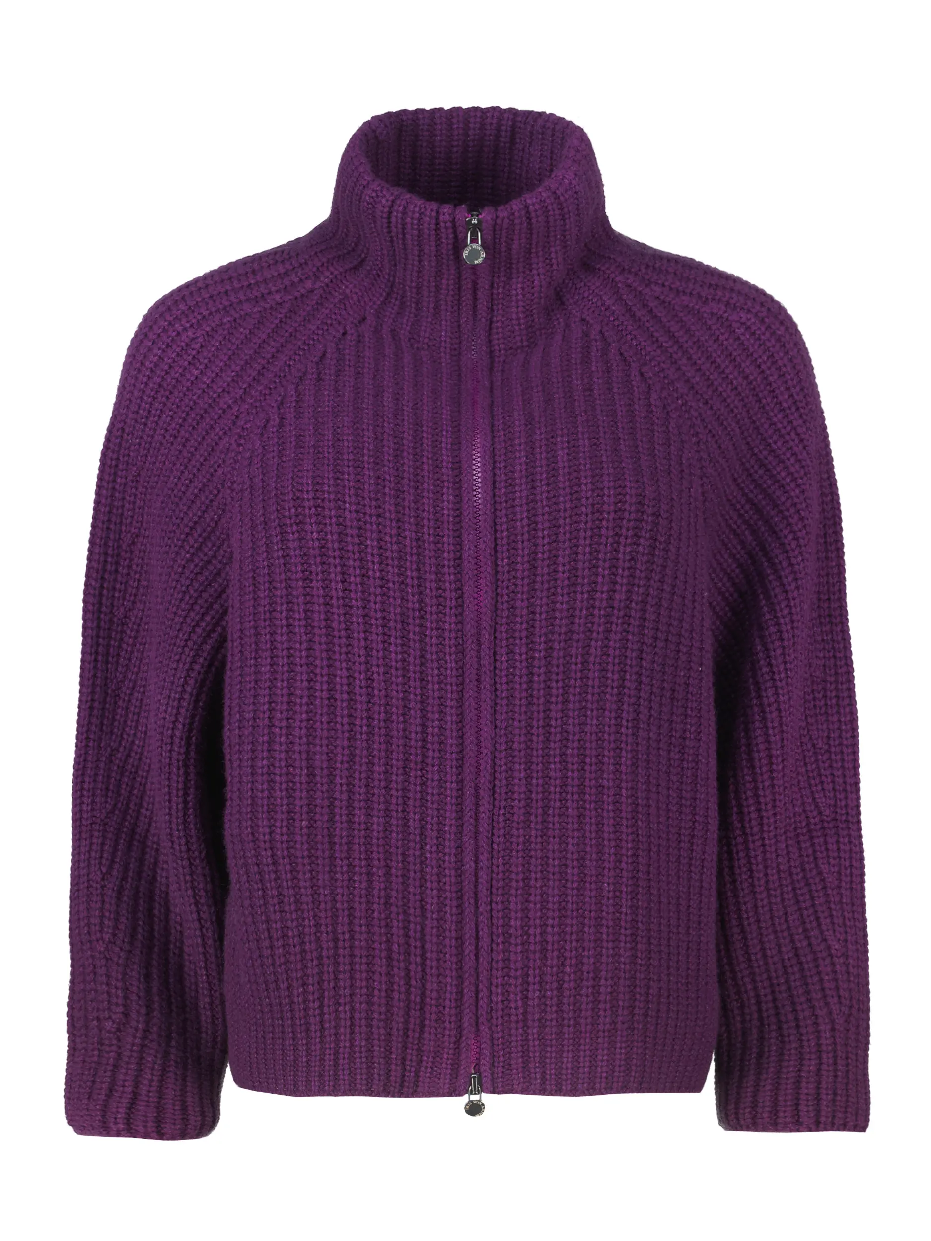 Strickjacke 'Fallou zip' aus Kaschmir - Artikel Vorderseite - Farbe: Violett