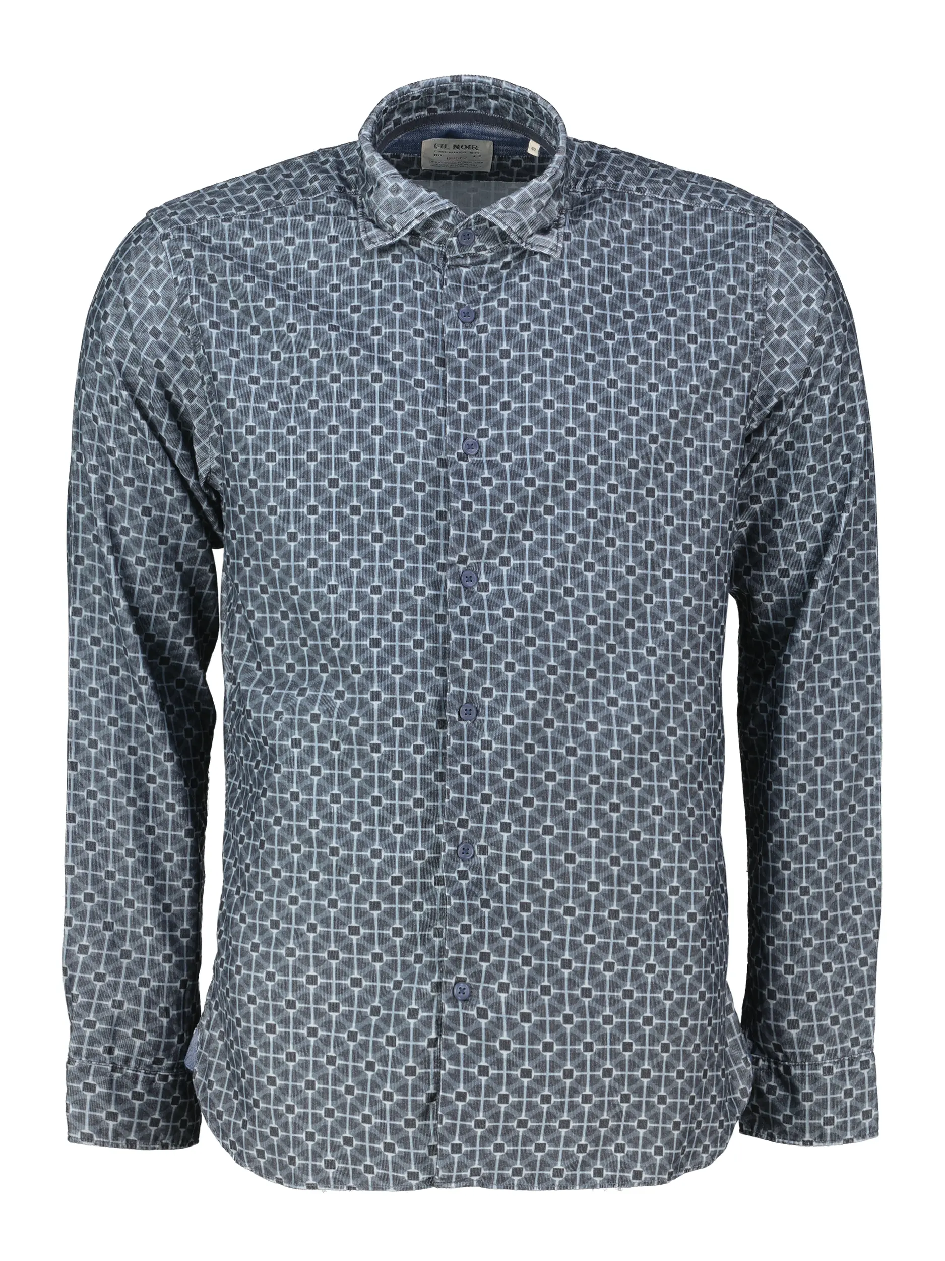 Hemd mit Button-Down-Kragen langarm - Artikel Vorderseite - Farbe: Blau