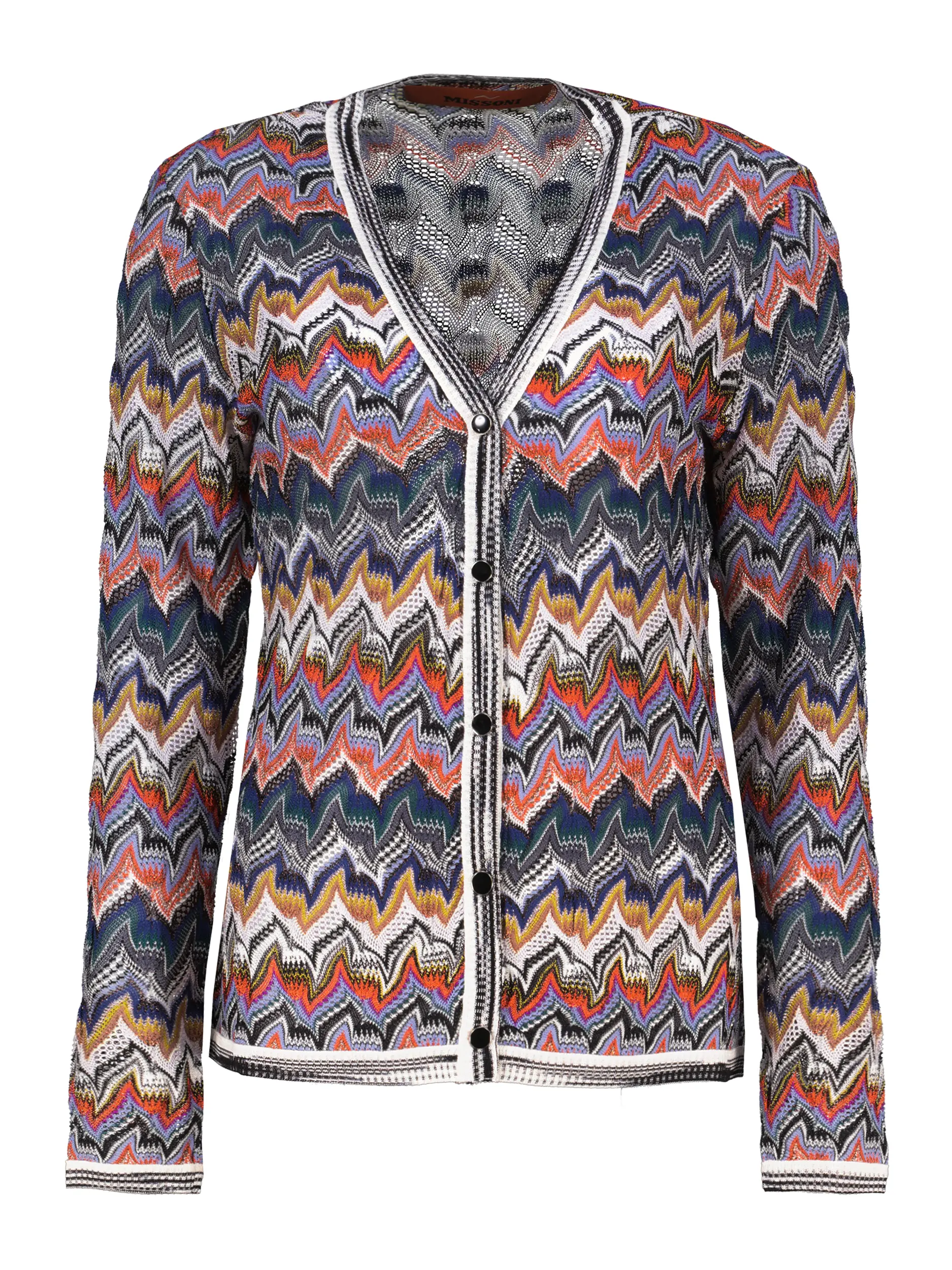 Gemusterte Strickjacke mit Glitzer - Artikel Vorderseite - Farbe: Blau