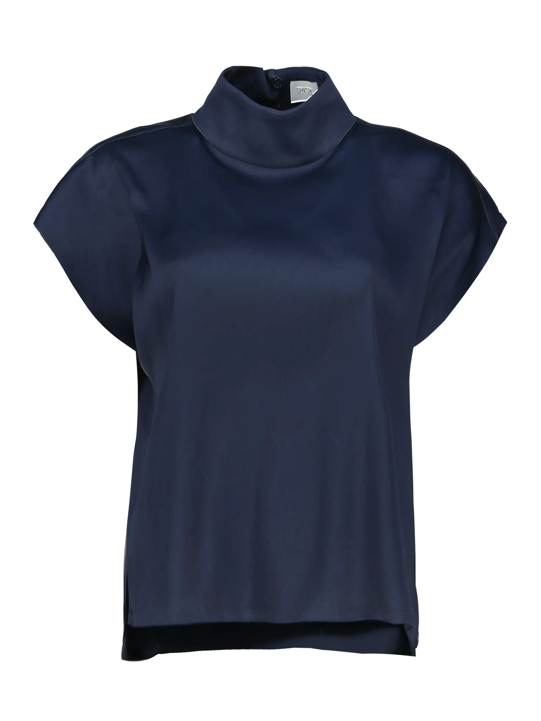 Satinbluse 'Alaria' kurzarm - Artikel Vorderseite - Farbe: Blau