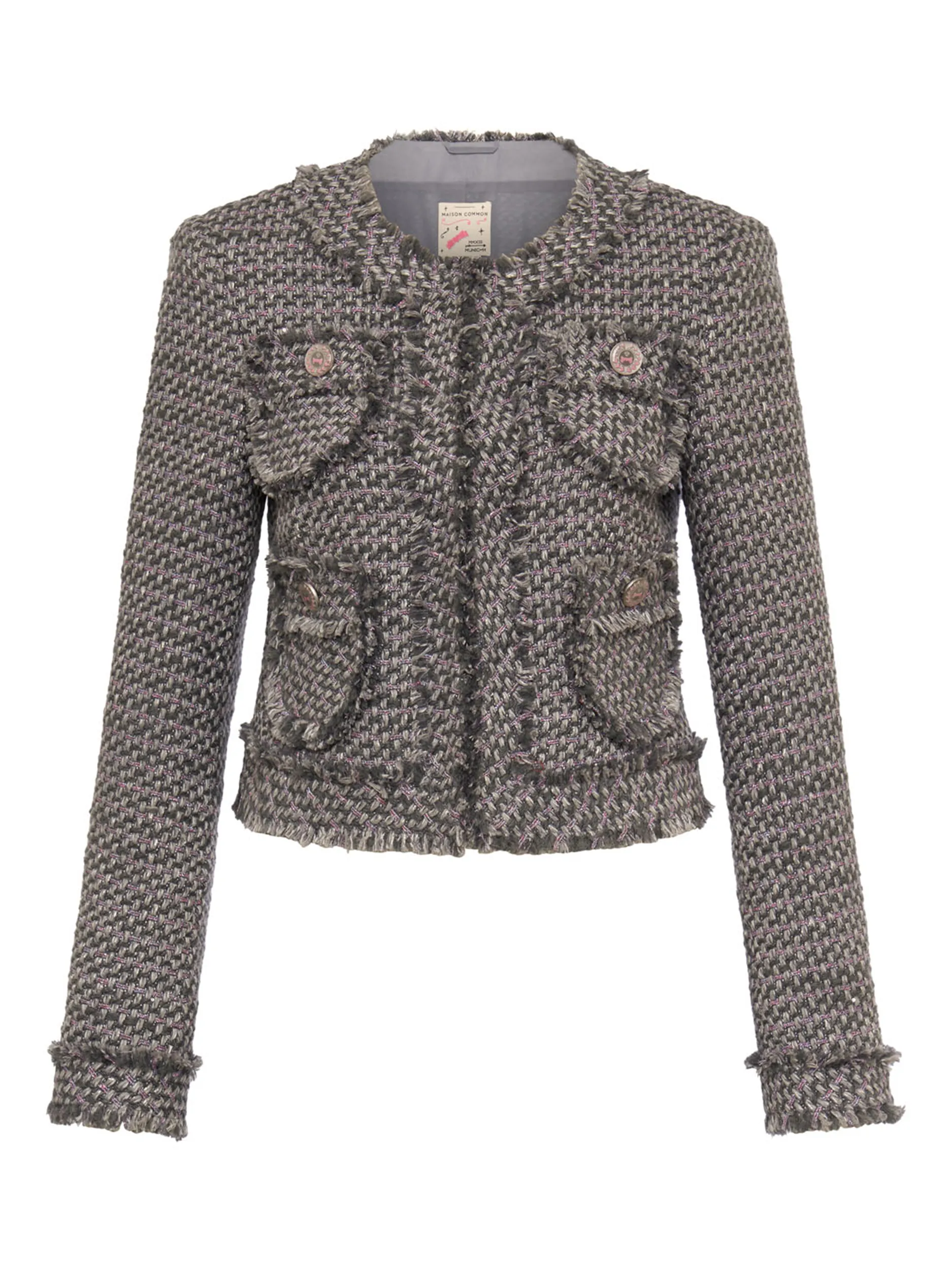 Bouclé Jacke  - Artikelansicht - Farbe: Grau