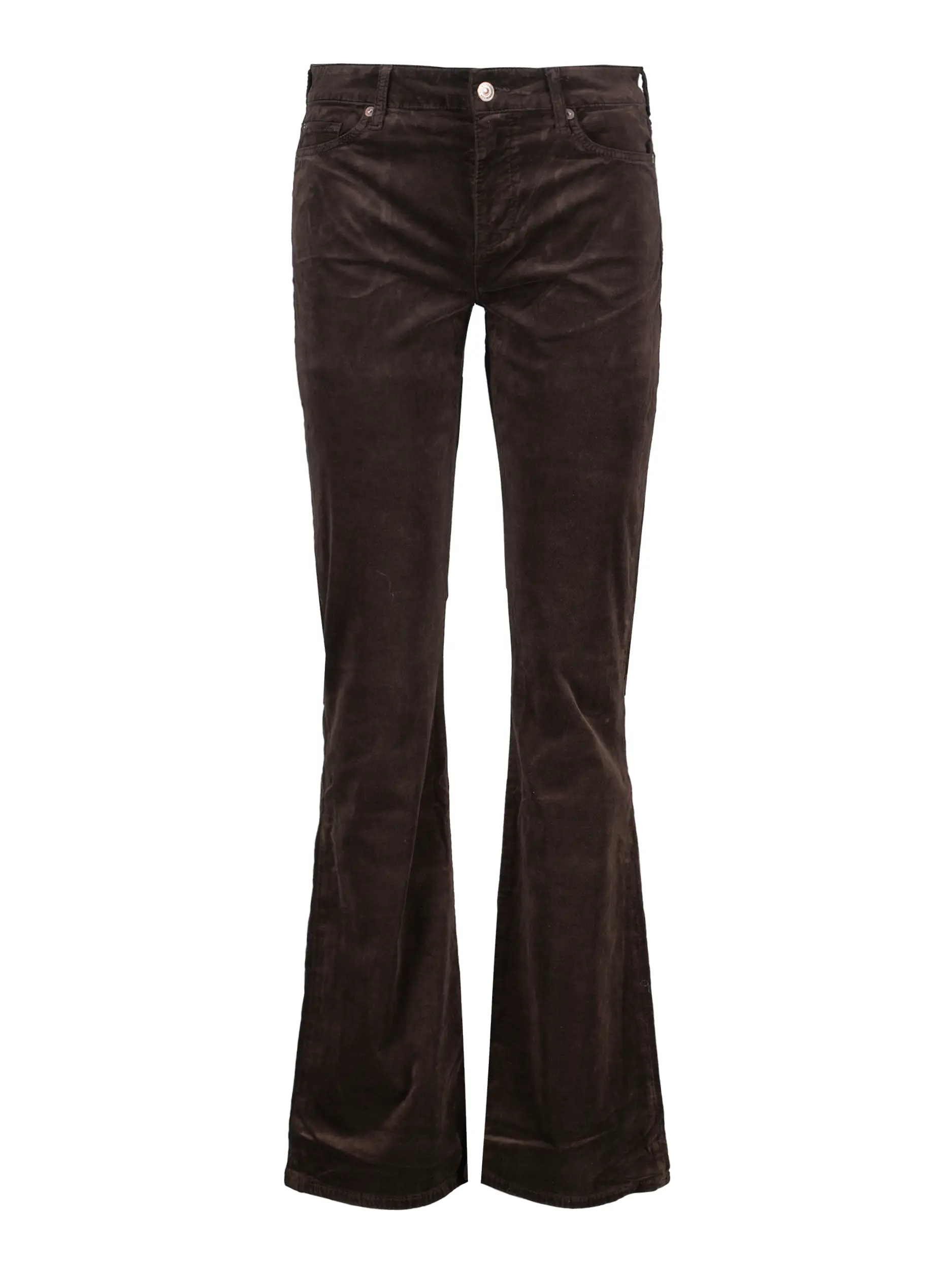 Samthose 'Leggy Bootcut' - Artikel Vorderseite - Farbe: Braun